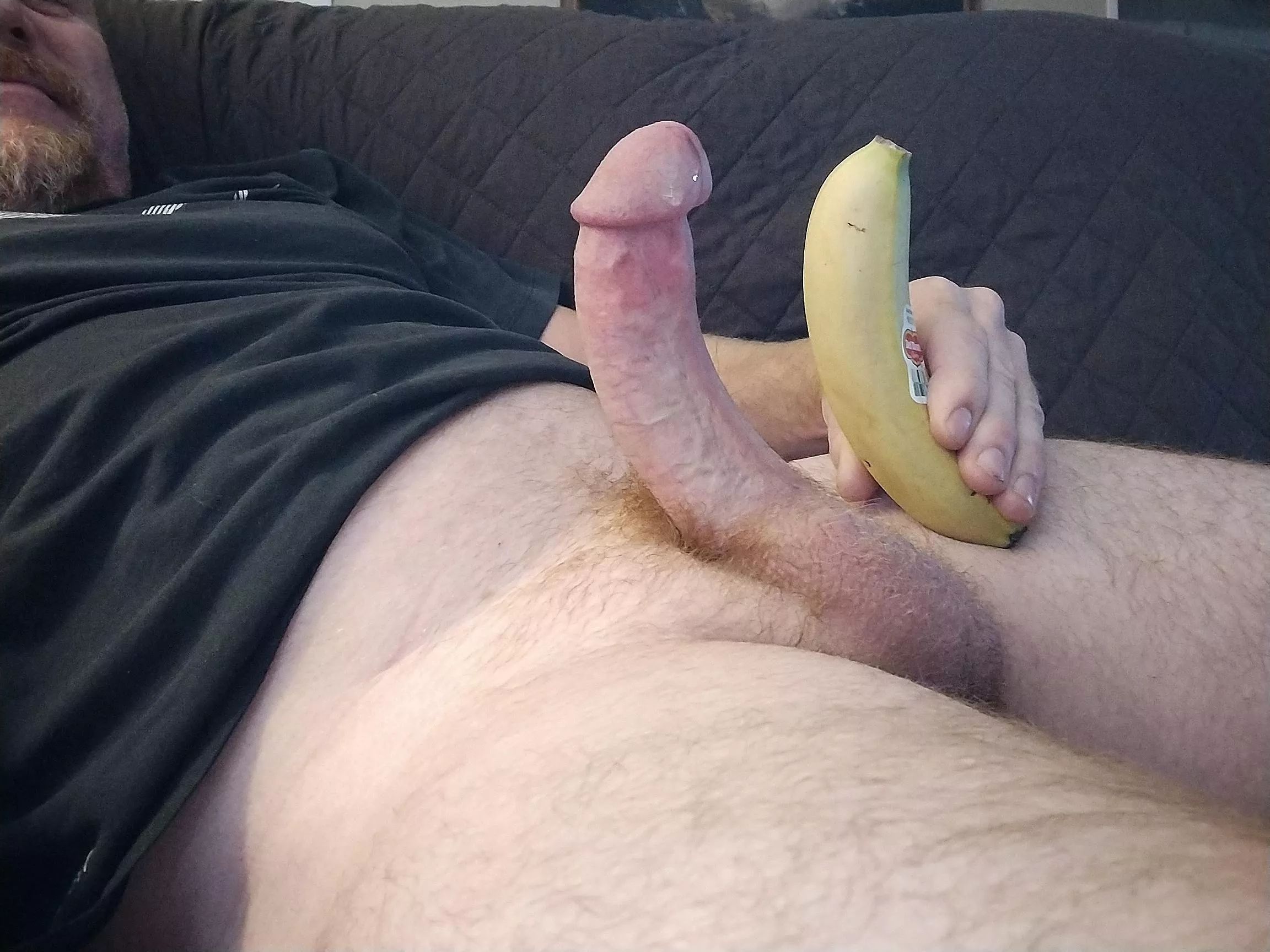 my curved cock vs. the banana ...