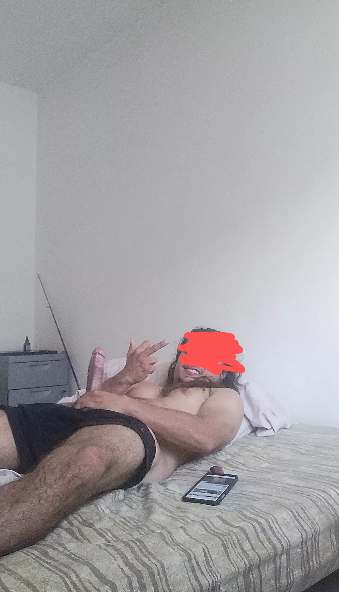 my friend walked in on me jacking off in her guest room and she took photos lol