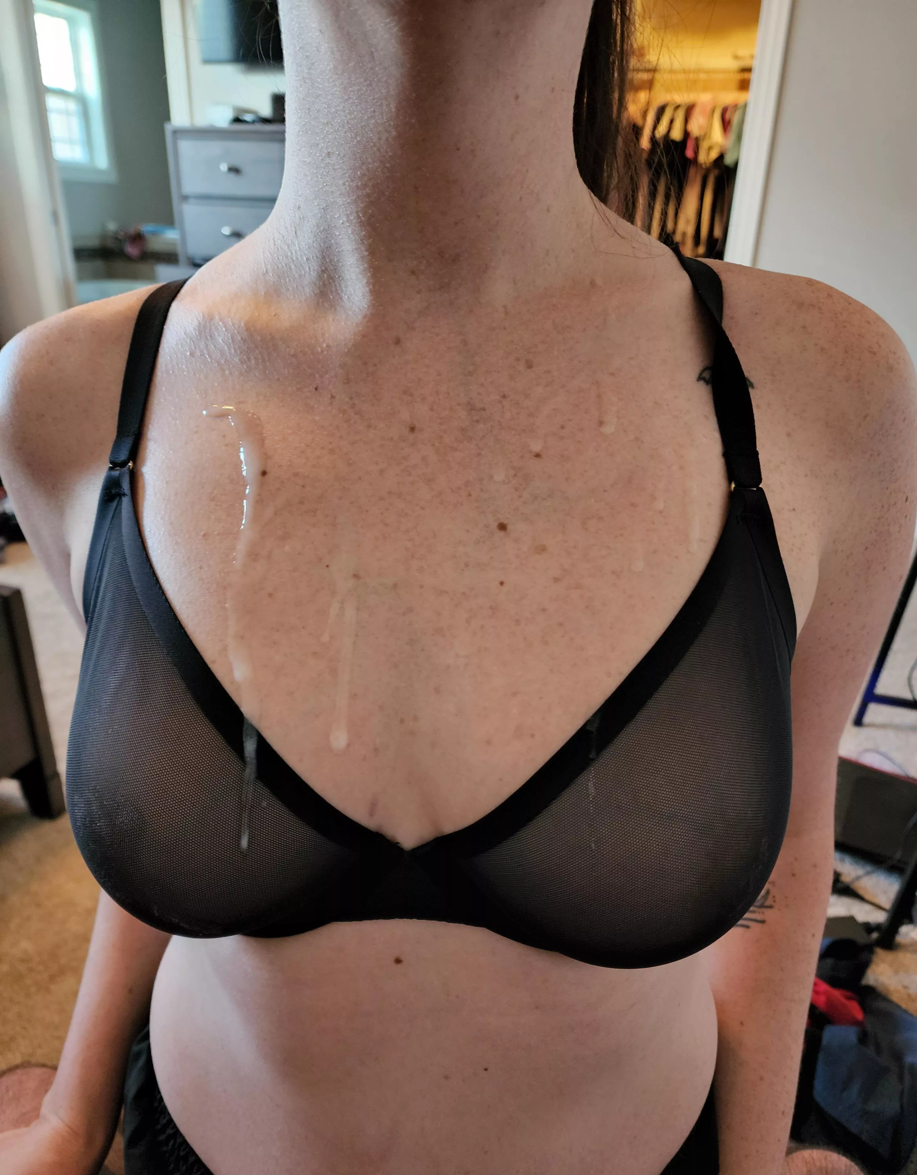 My sheer bras get him going every time