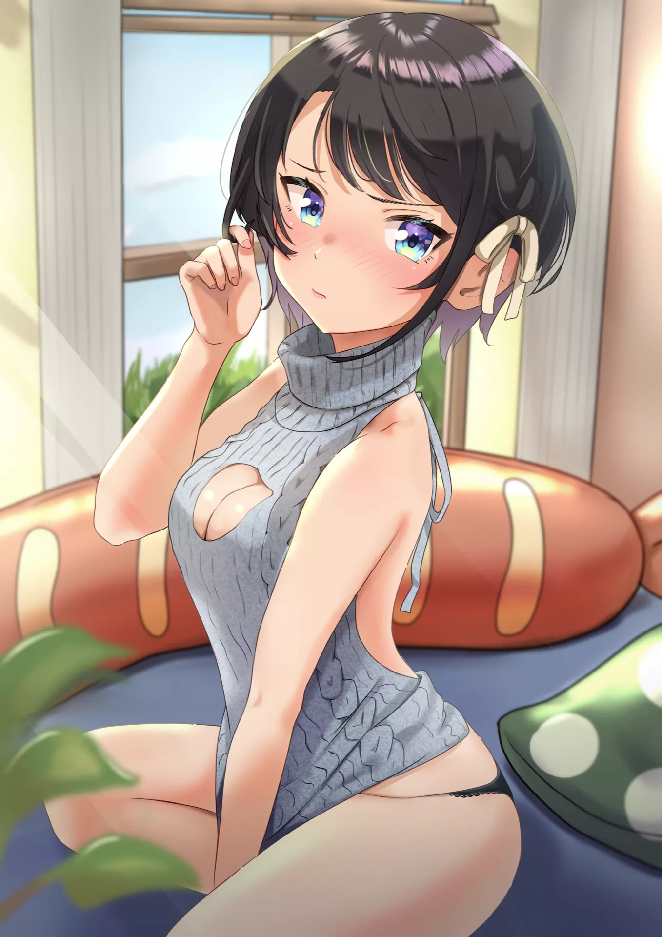 Oozora Subaru in a virgin killer sweater (by ãƒã‚«ã‚¿ã‚³ã‚¦ã‚¤ãƒ)[Hololive]