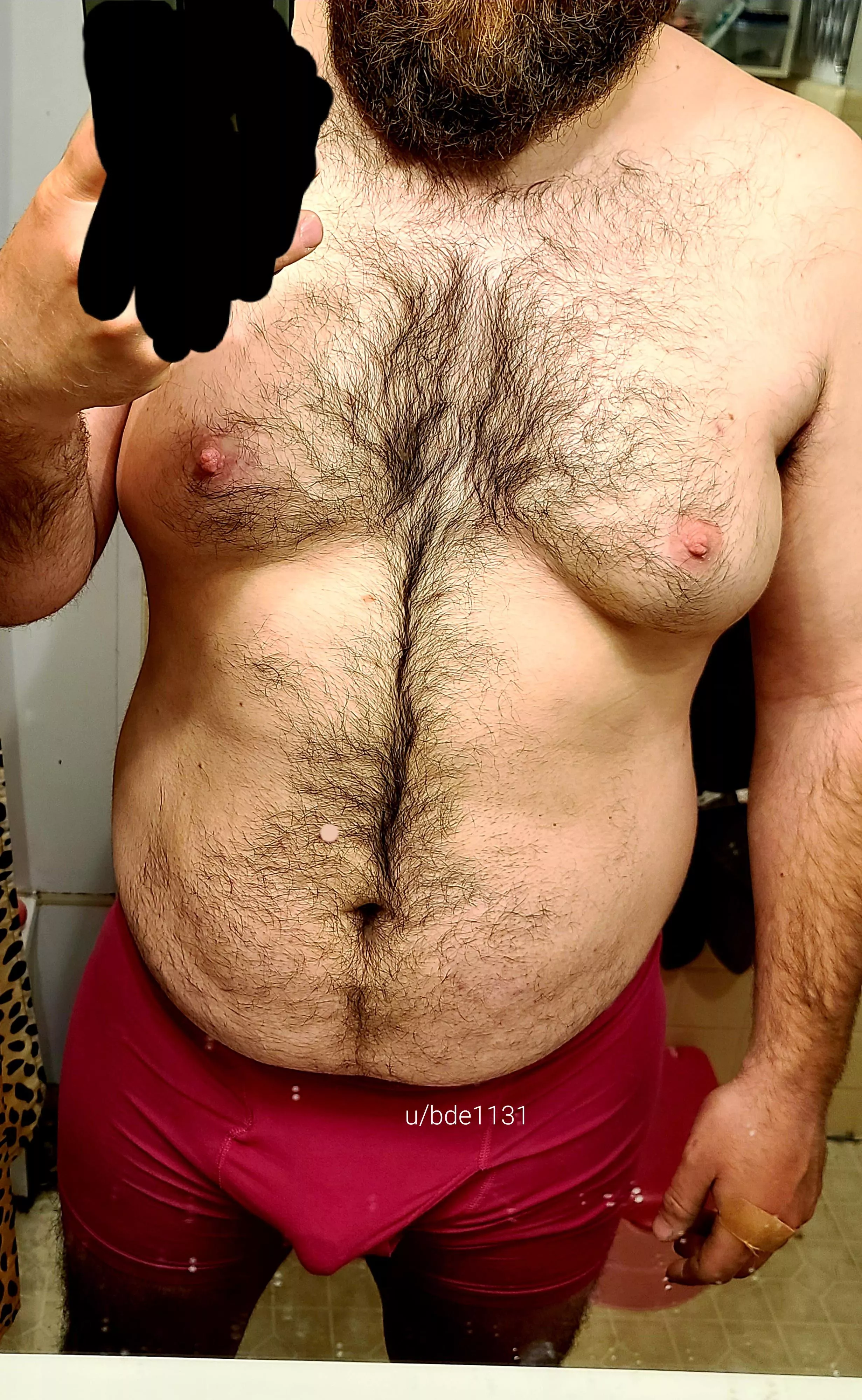 shitty rainy day in New Hampshire. Let's stay in bed all day. Run your fingers through my chest hair?