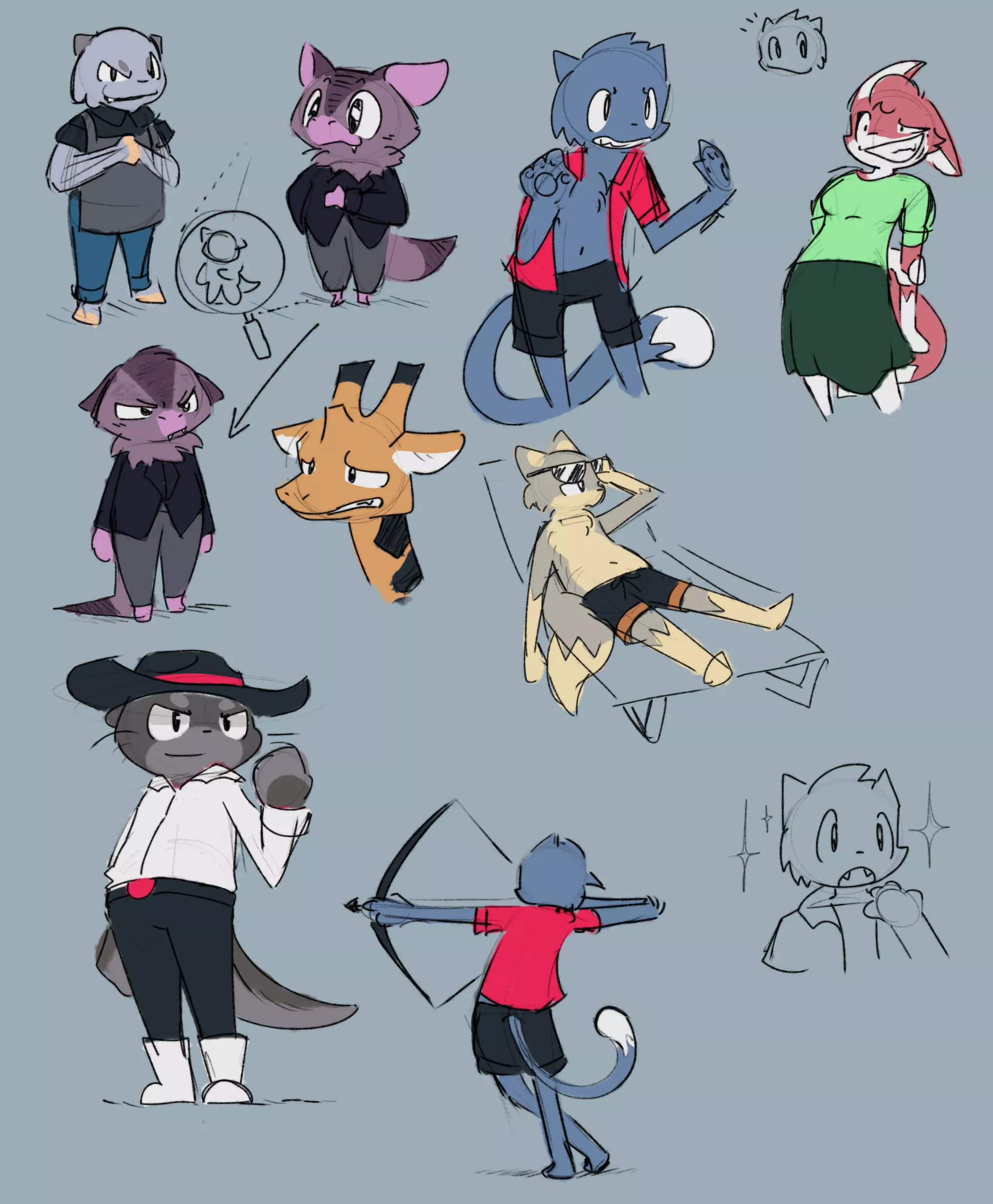 So many different animal people! (By me - @ToxicPoiso on twitter)