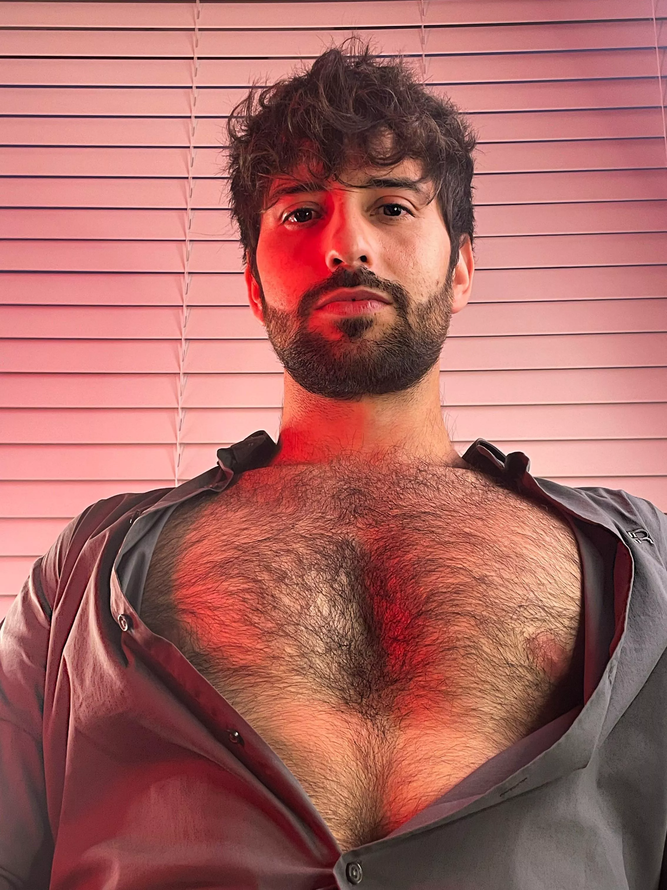 That opened shirt chest hair kinda of look