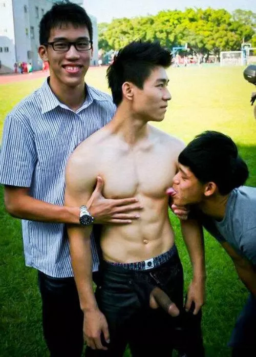 Asian boys playing