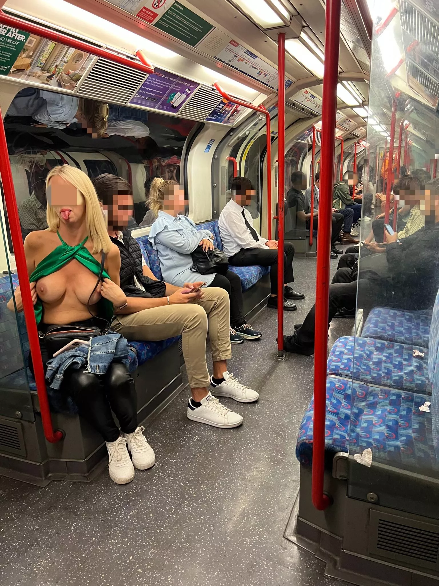 Getting my boobs out on a packed tube train was my riskiest flash so far! [img]