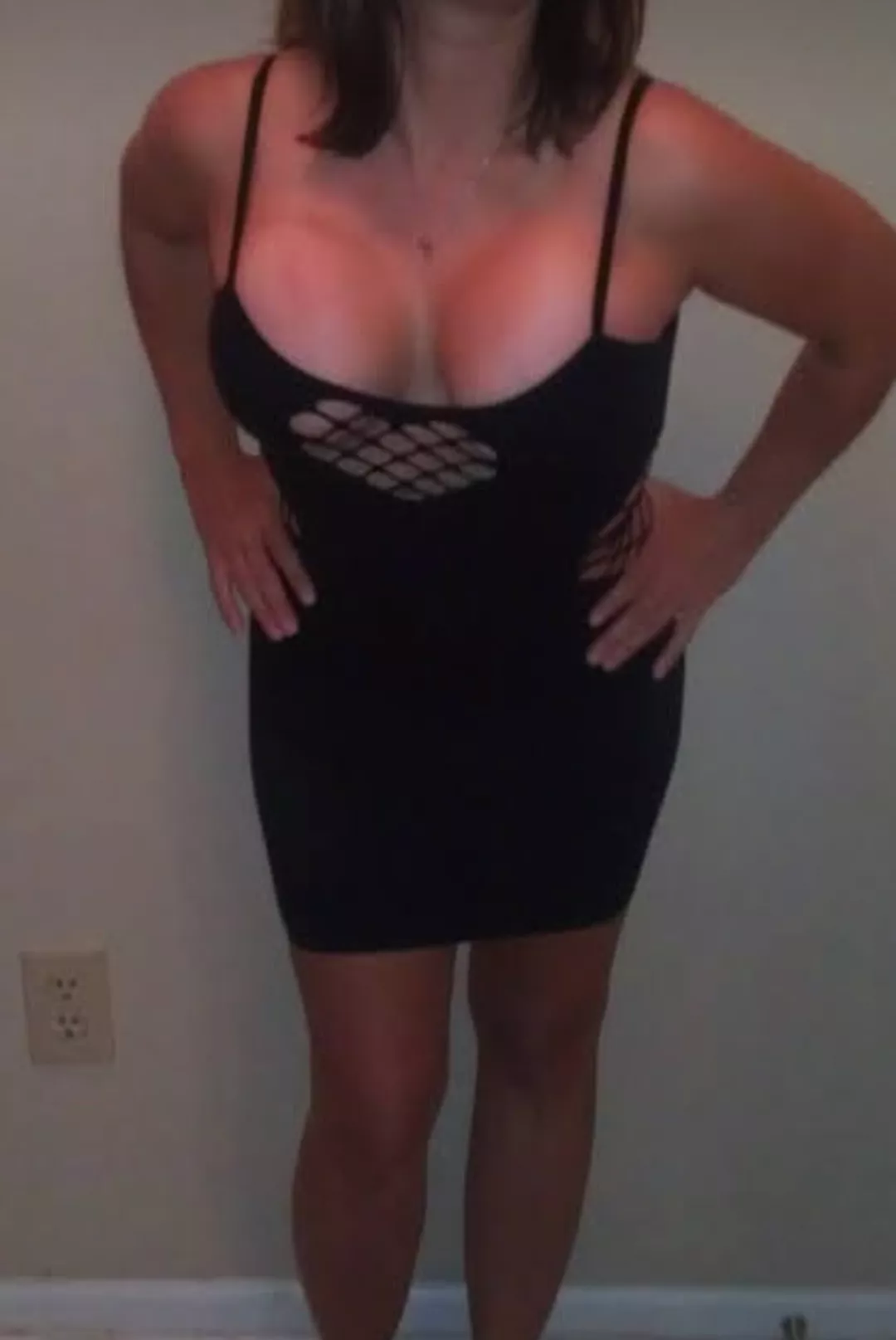 little black dress cleavage