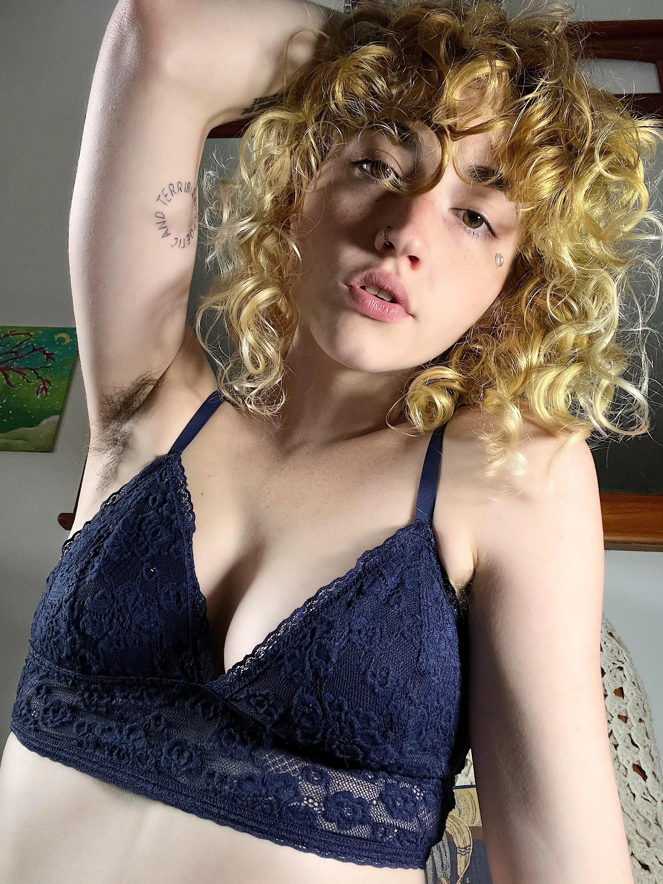 lounging around with pits out in my favorite bralette>>>