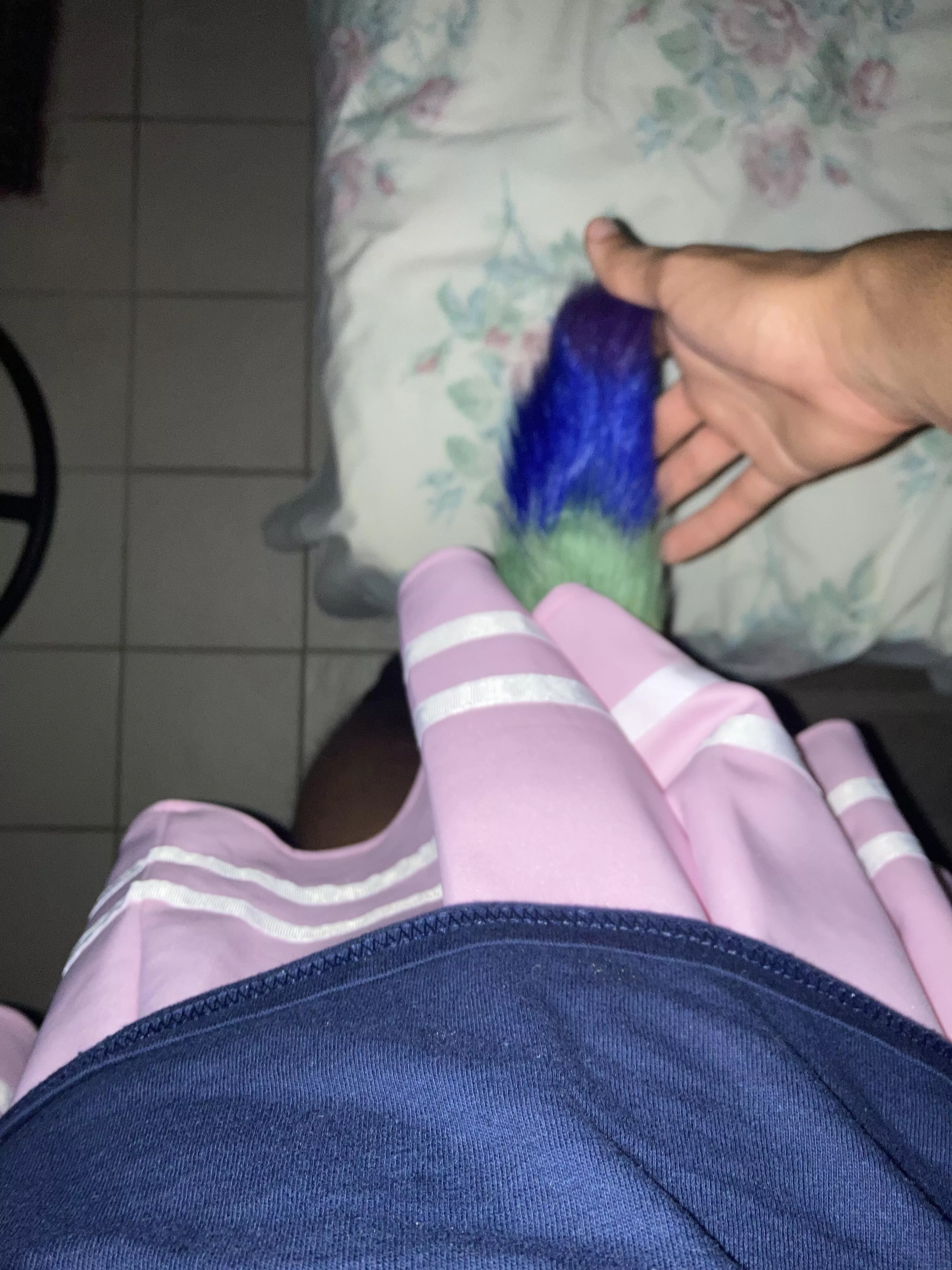 Pride tail with my cute pink skirt!