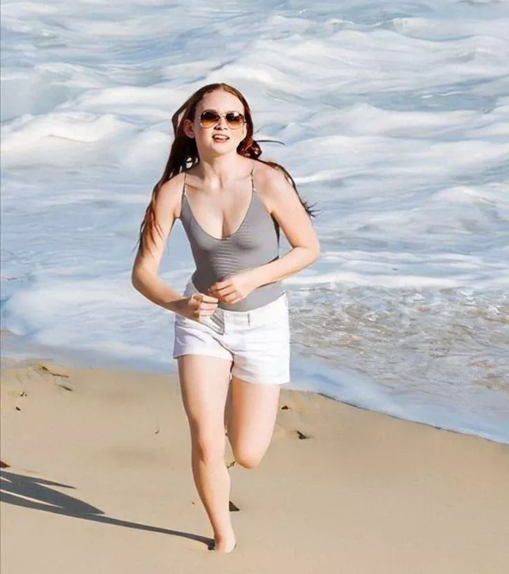 Sadie Sink at the beach