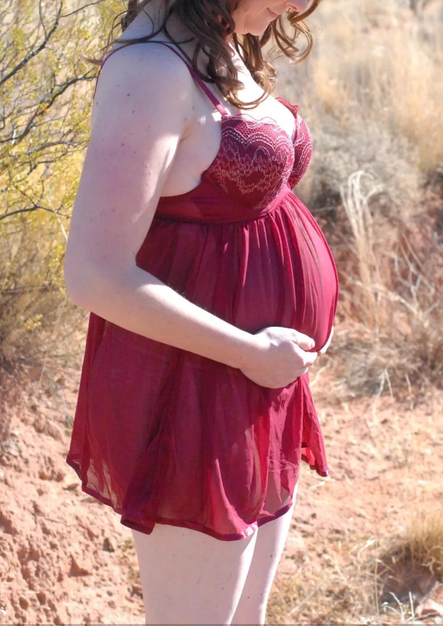 Baby bump and lingerie