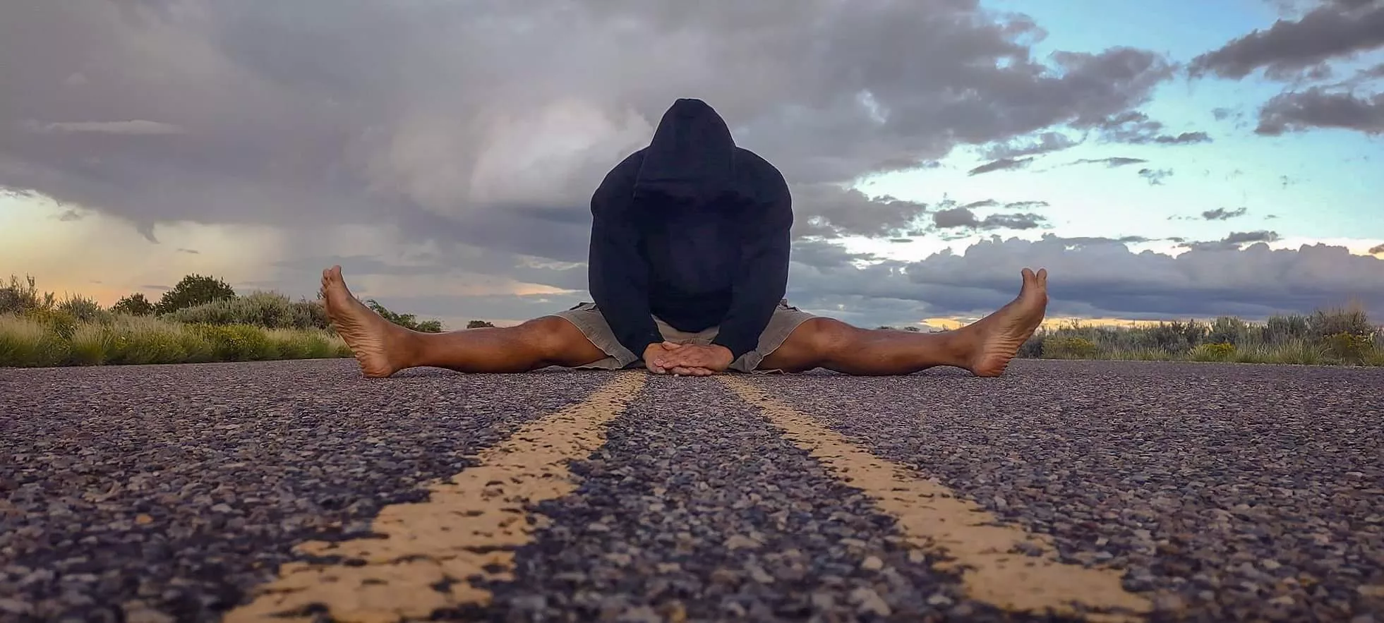 bare foot on the road