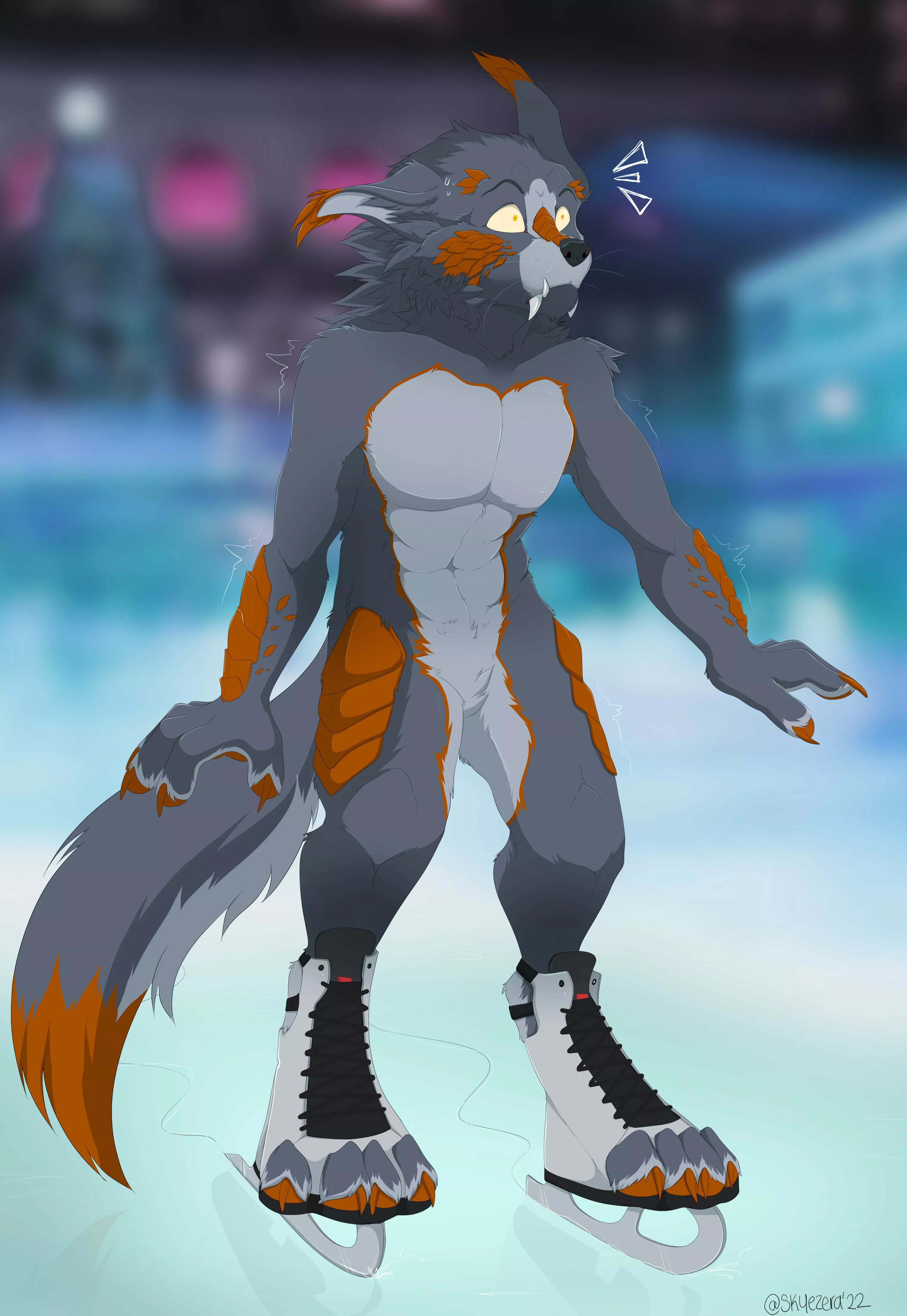 Can werewolves ice-skate? [Art by me @Skyezera]