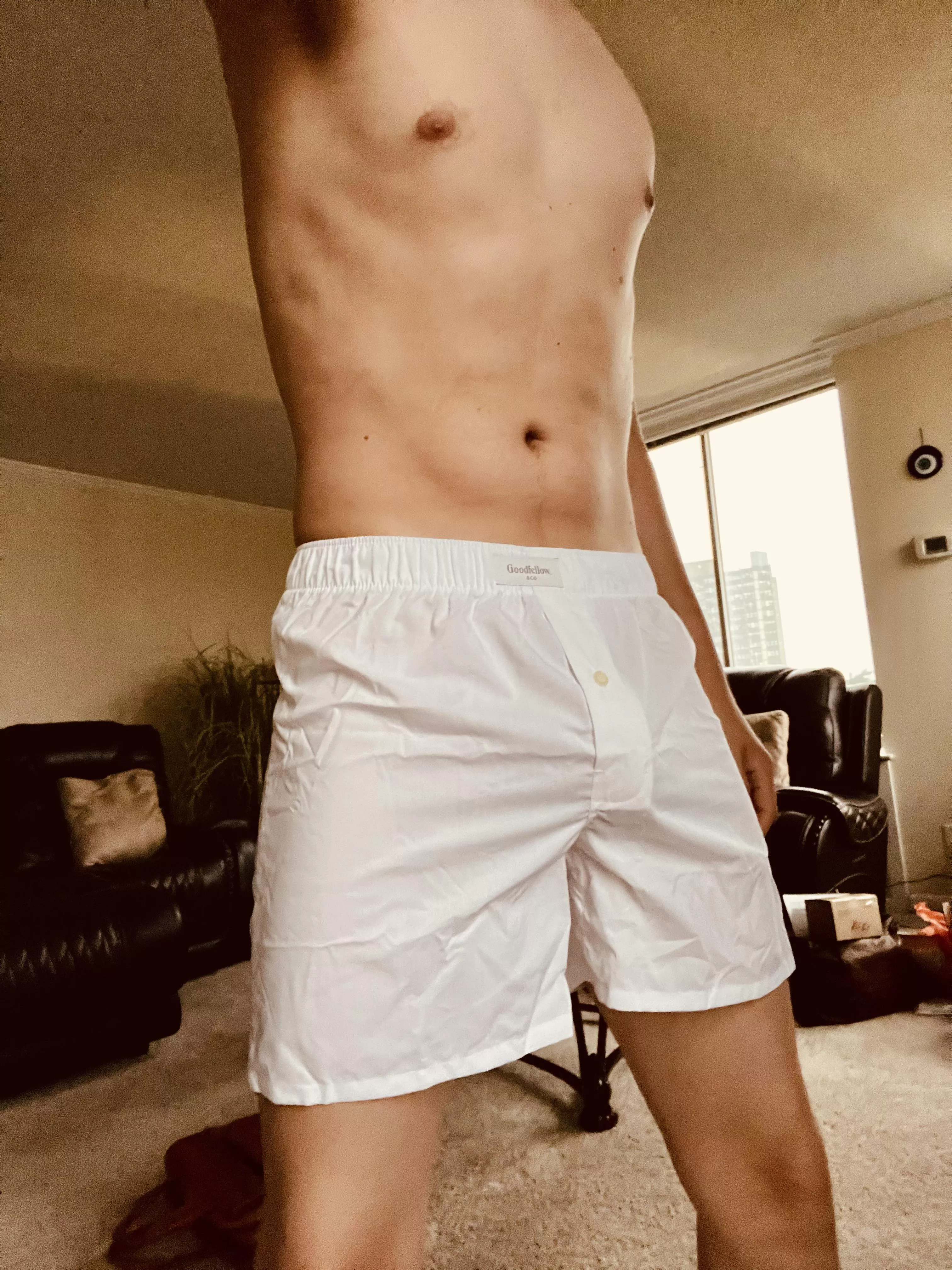 Classic white boxer shorts