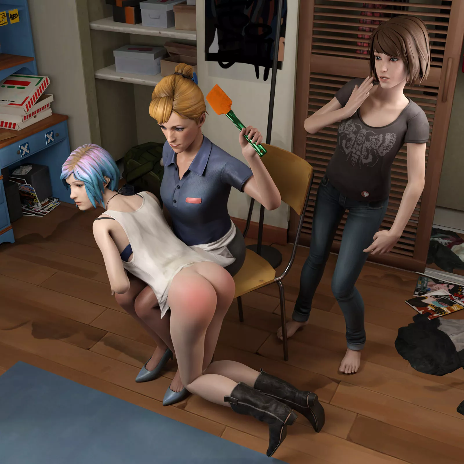 Joyce Price punishes Chloe Price (KinkBlink)