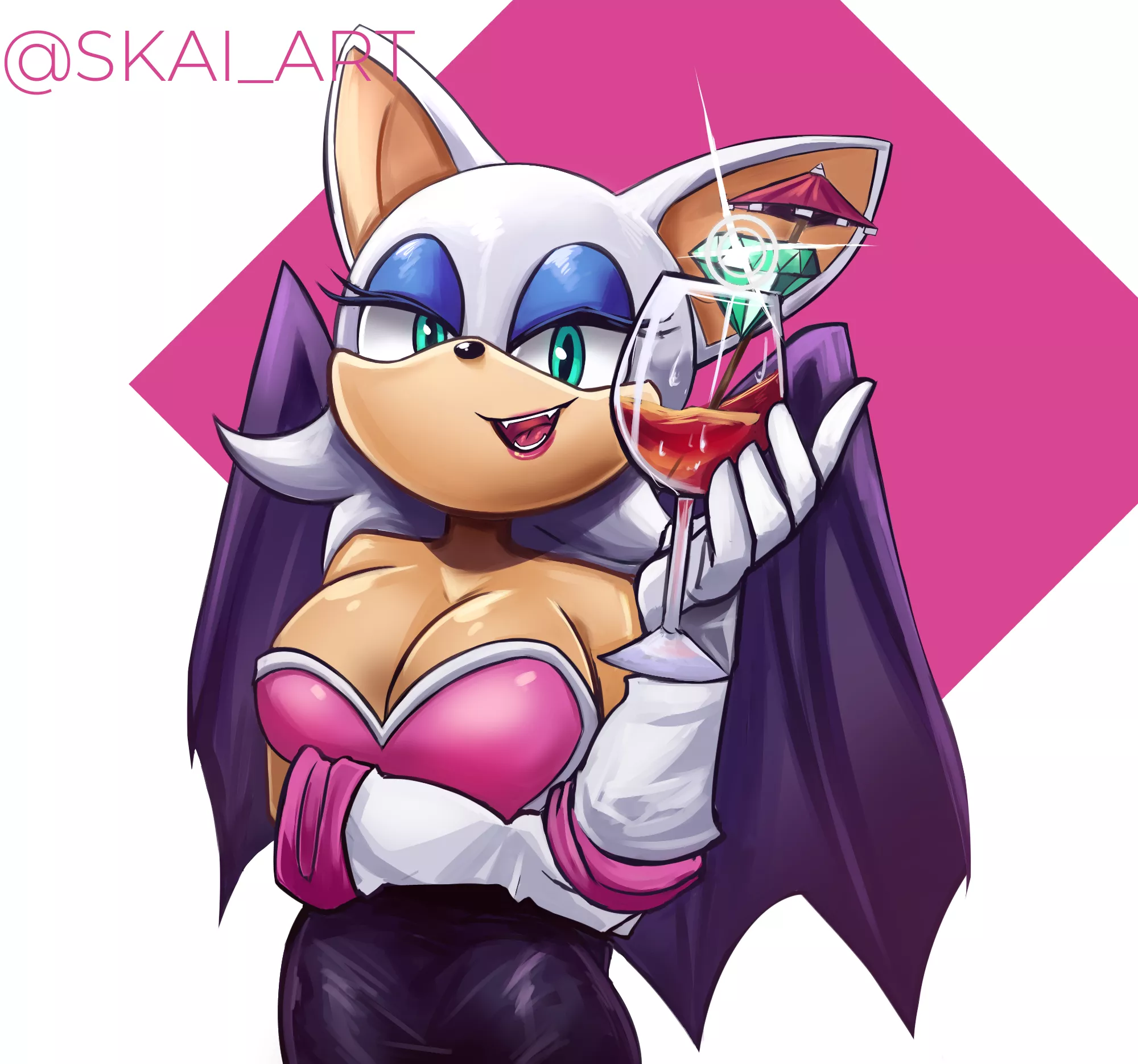 Rouge's cleavage is absolutely amazing! (Skai_Art)