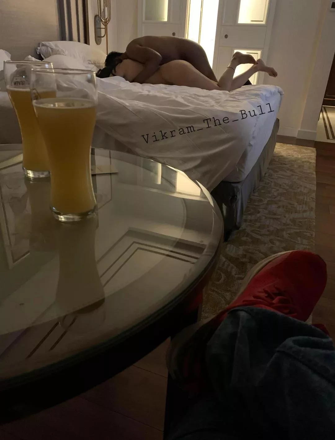 Sex with beer.. Cuck's pov.His wife getting thoroughly used on their 5th Anniversary