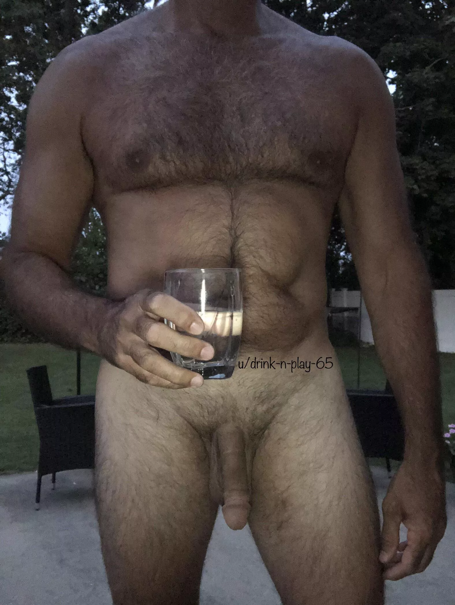 [57] Early evening happy hour drinks outside. Clothing not required…