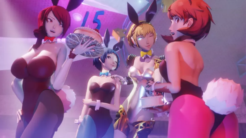 Aigis, Fuuka, Mitsuru and Yukari dancing all night (amateurthrowaway)