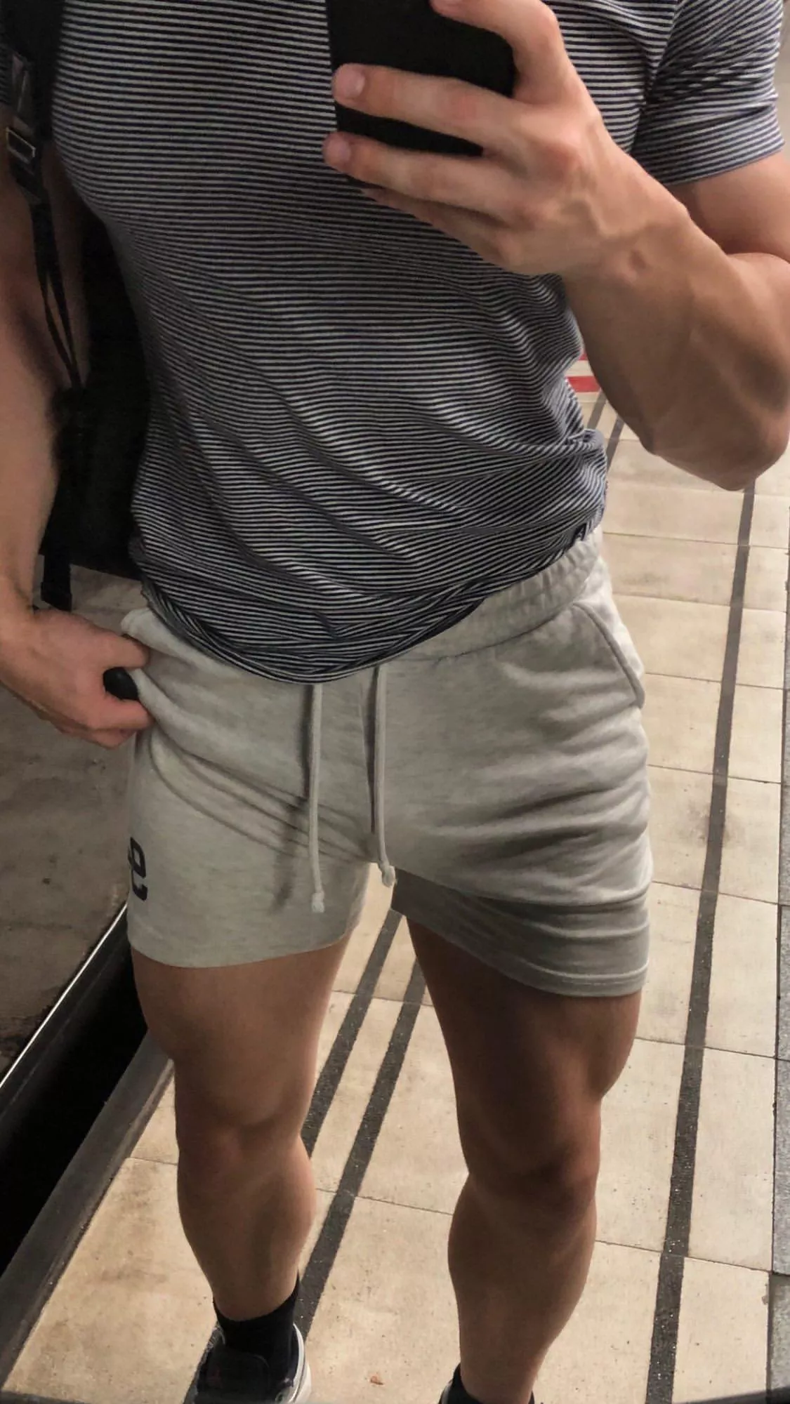 [21] Bro uniform is grey shorts/joggers