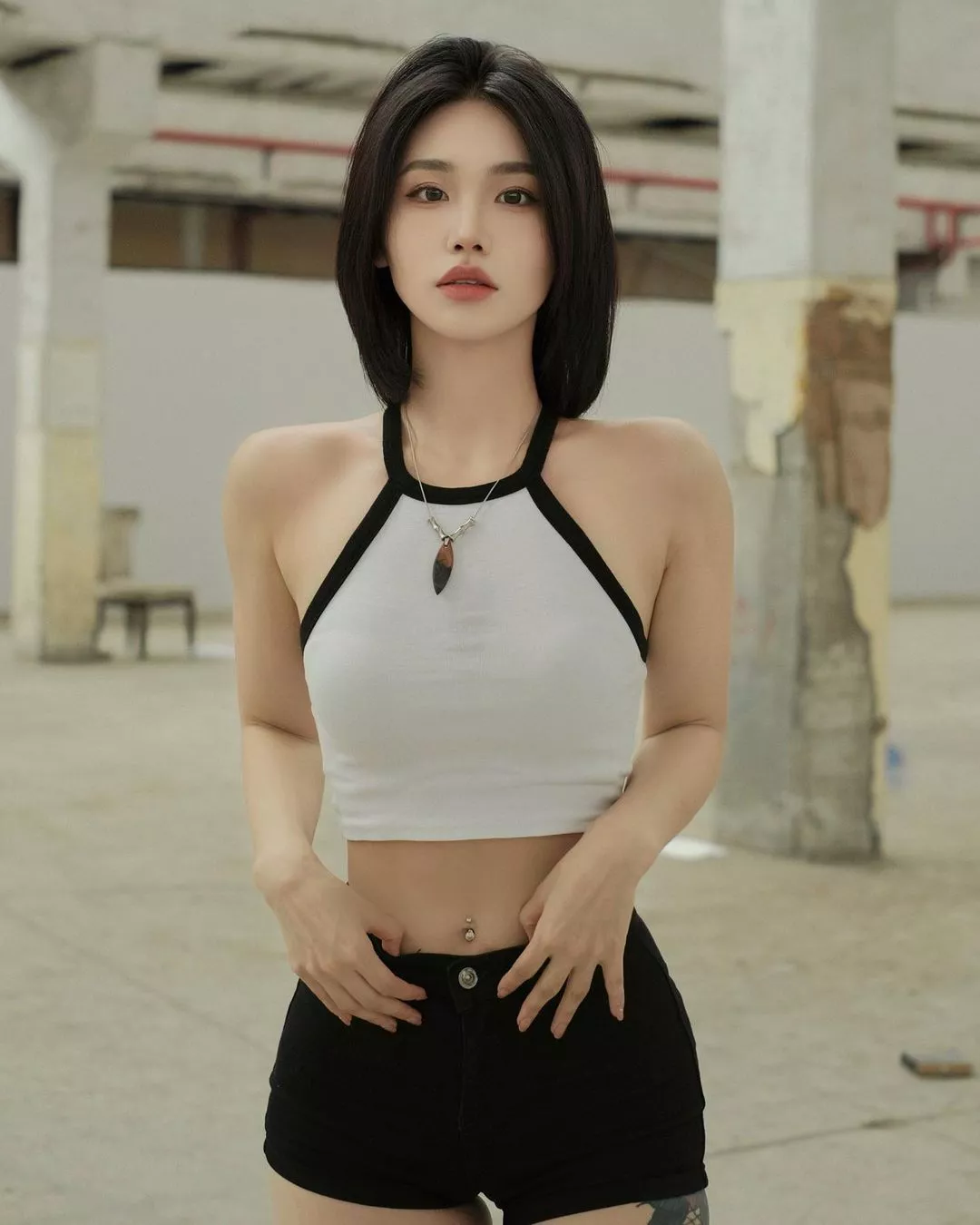 Cute asian midriff