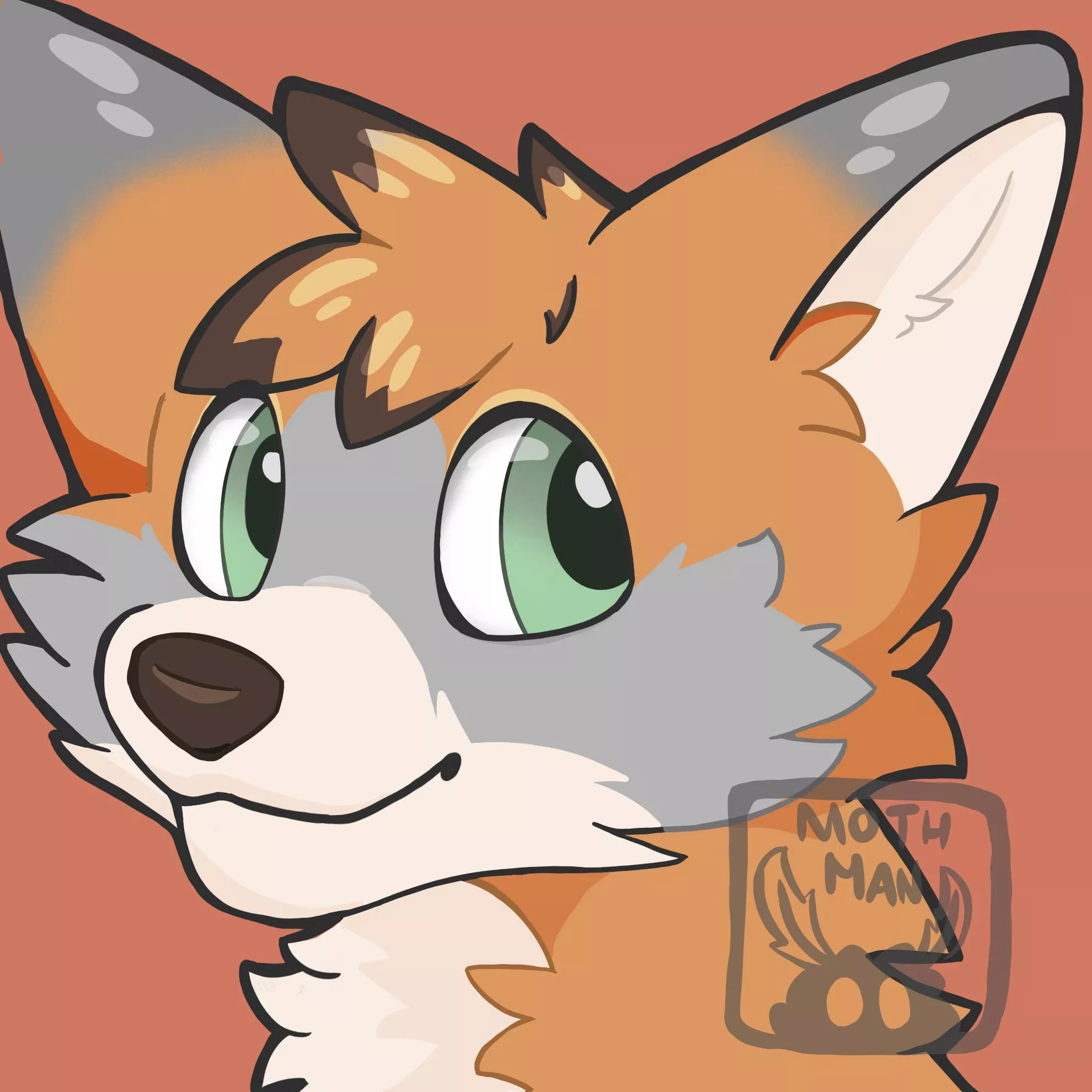 finished fox headshot commission