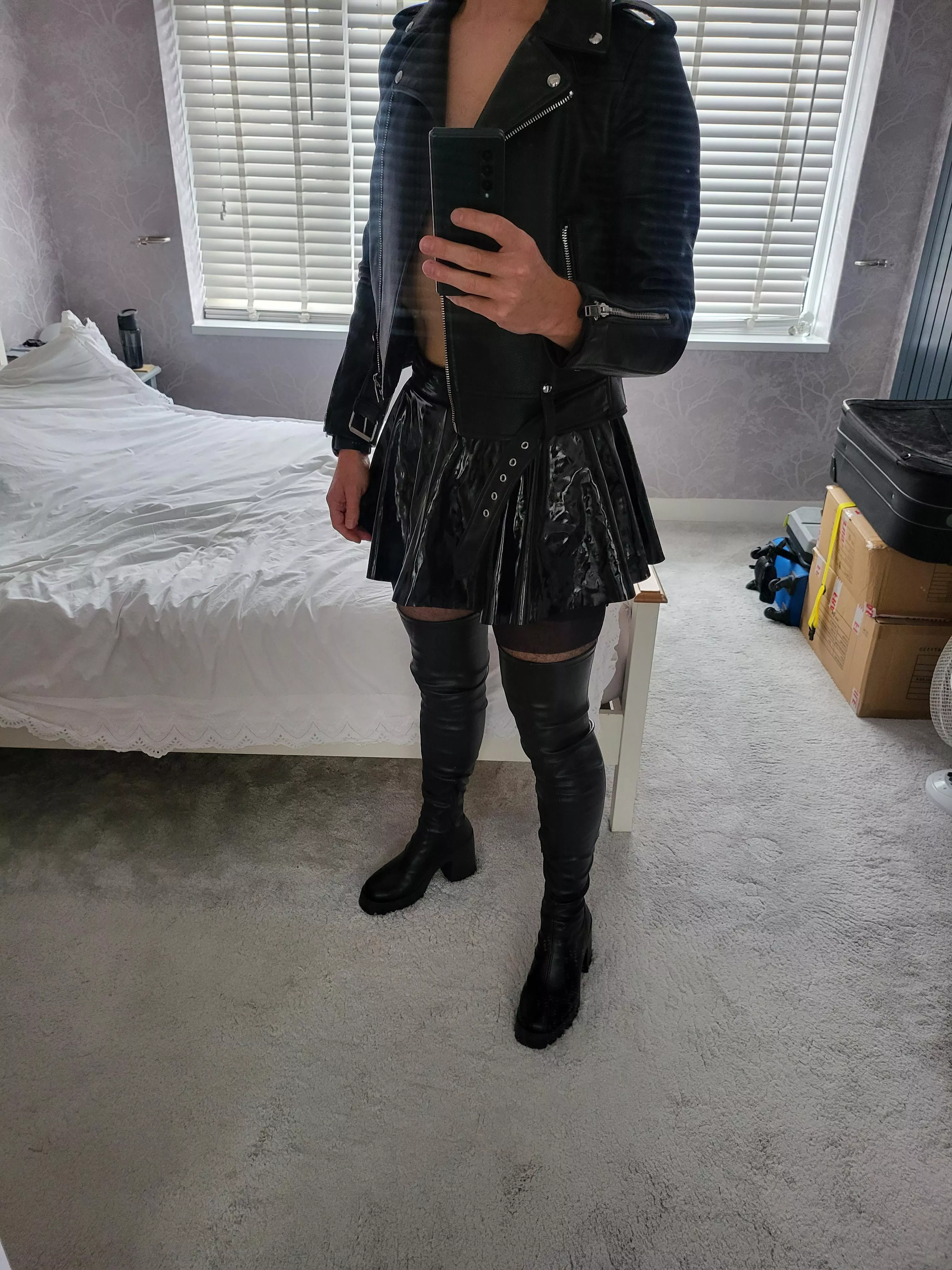 Leather/PVC mix for a night out