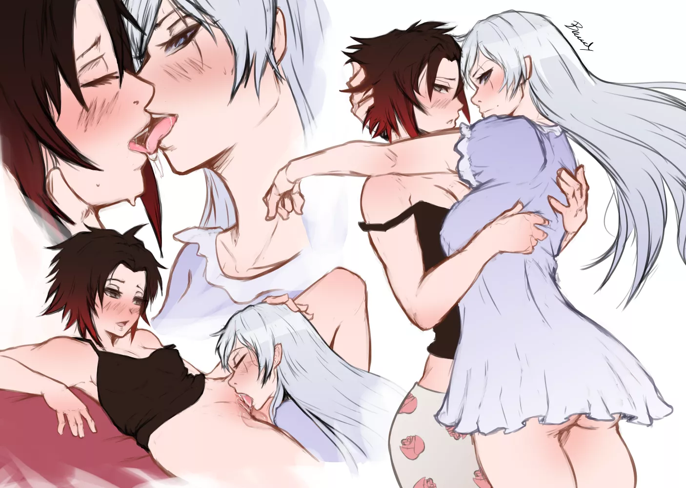 Ruby and Weiss intimacy (BawdyArt)