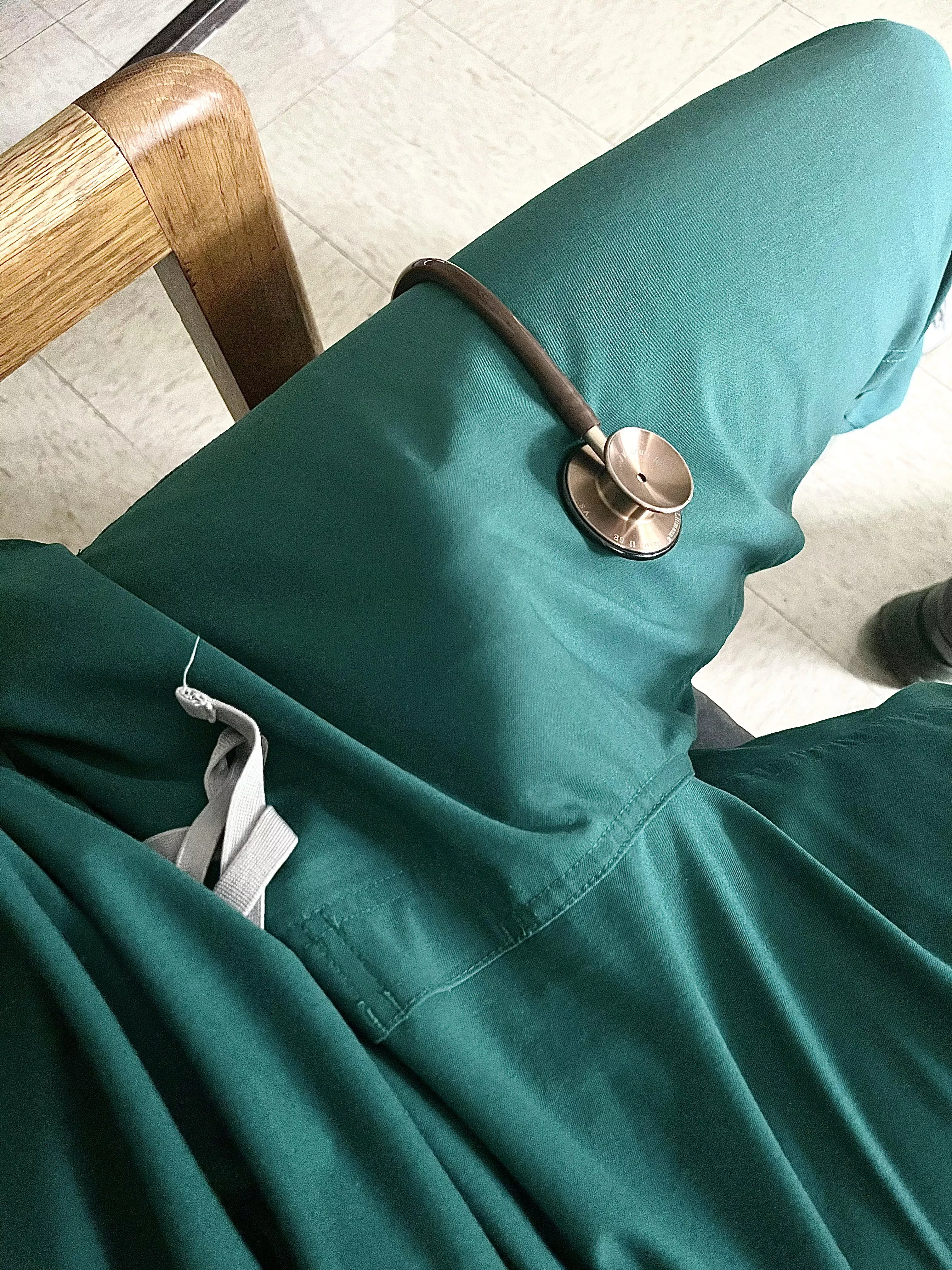 Bulging next to my stethoscope.