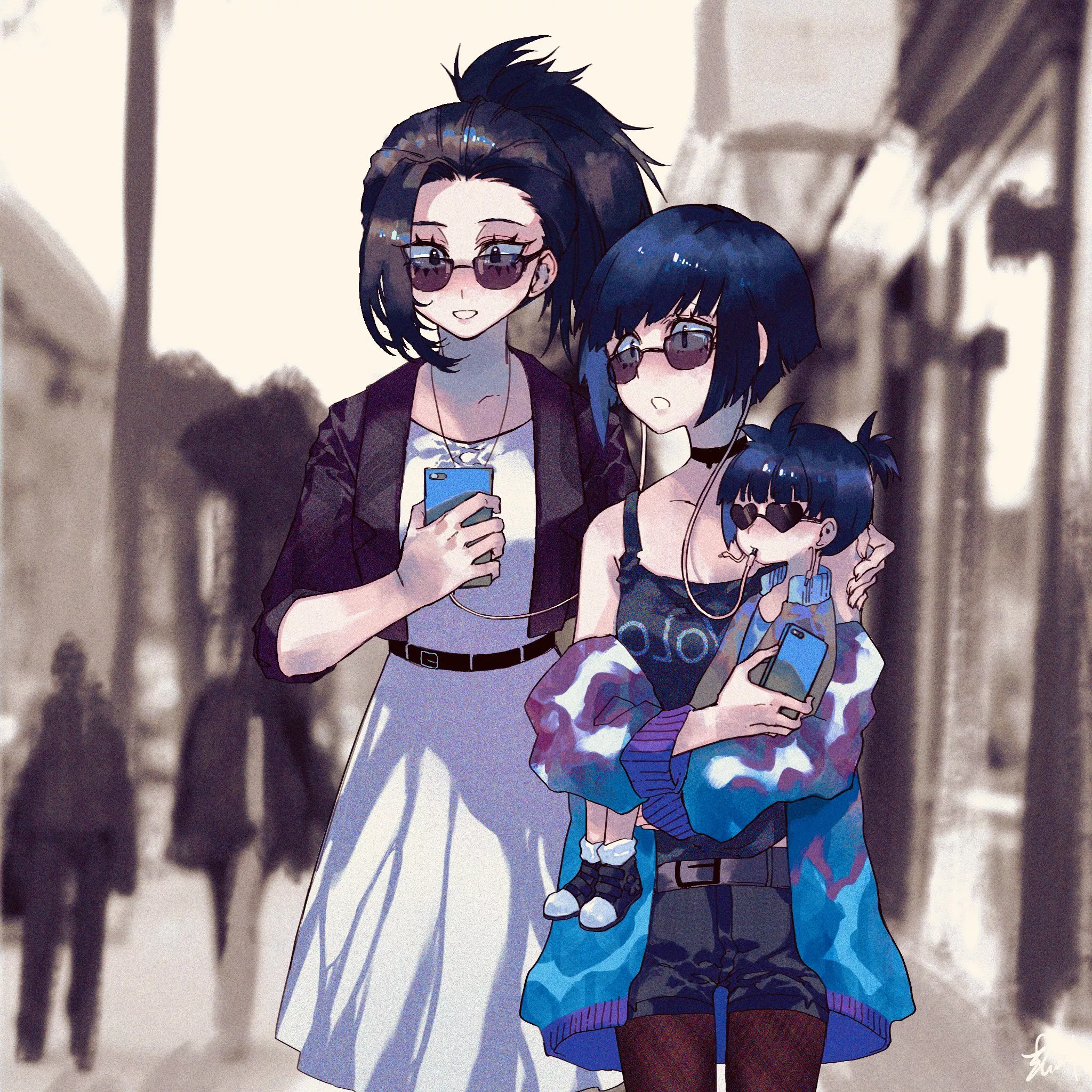 Cute couple with their little daughter (by Oarfish)[My Hero Academia]