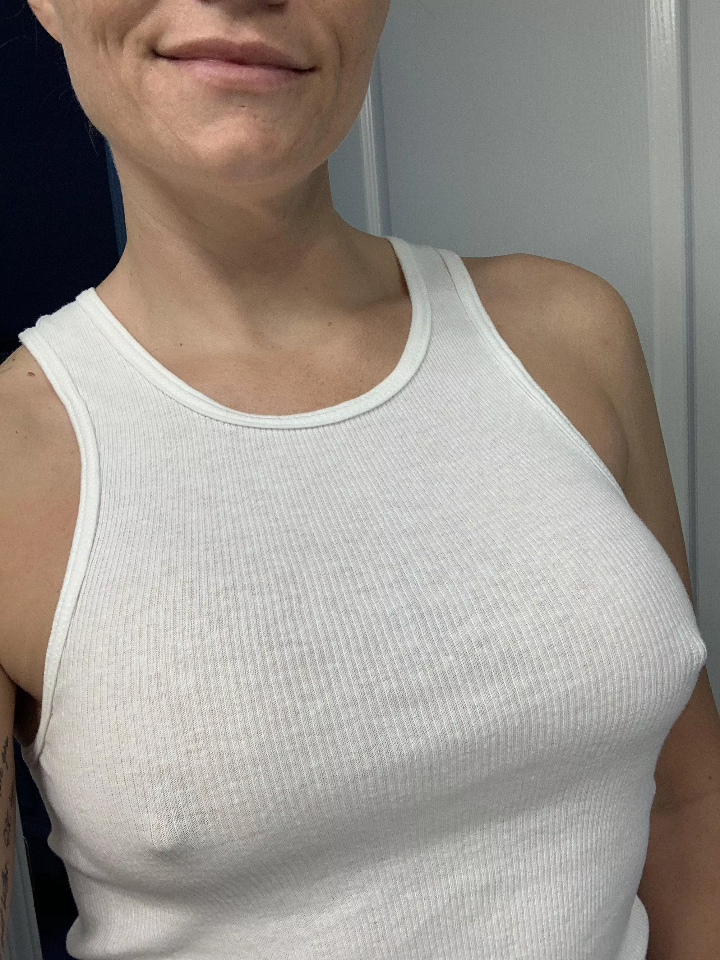 Happy Sunday in my white tank.