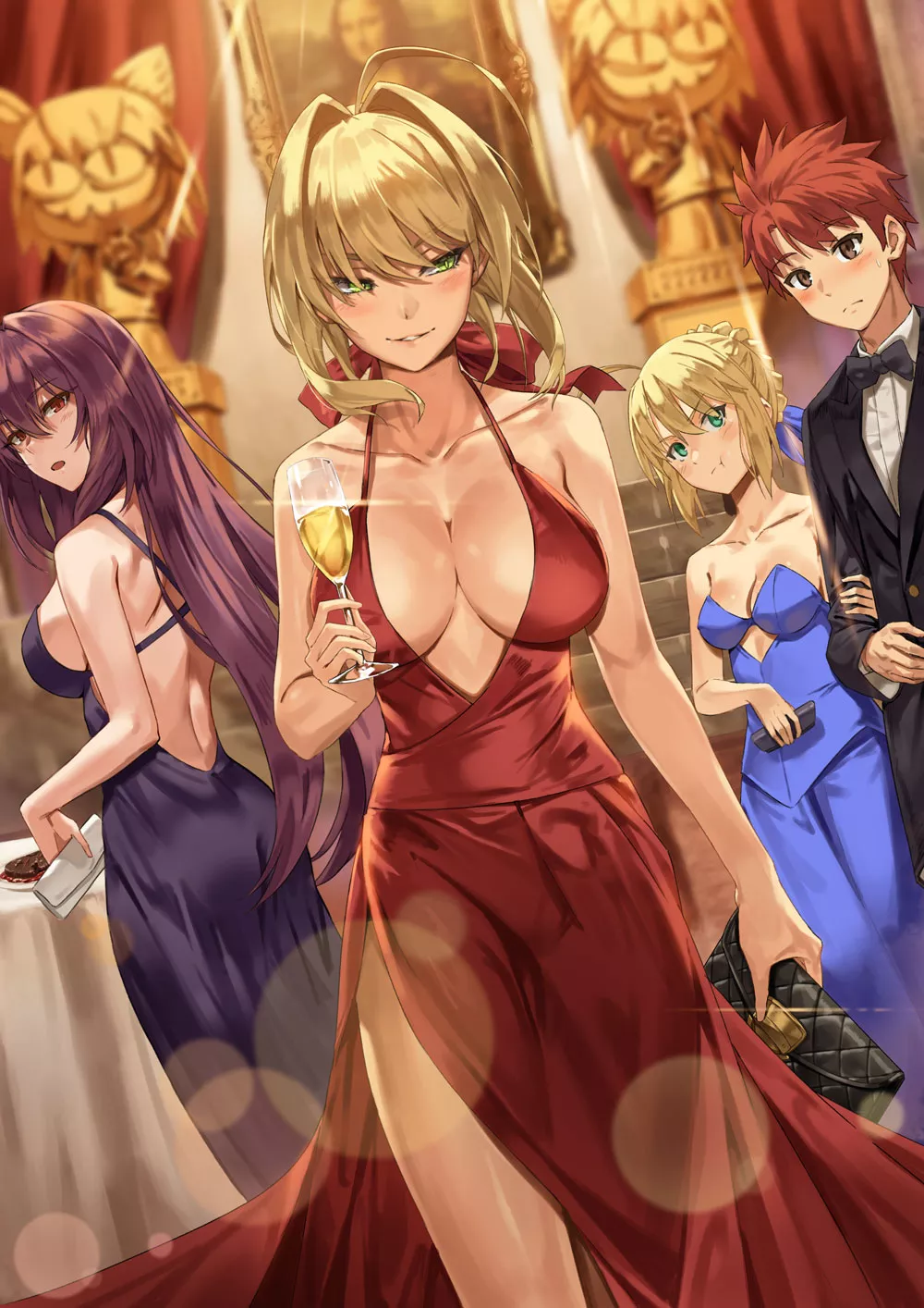 Nero Claudius gets all attention in her red dress (by Rainmaker)