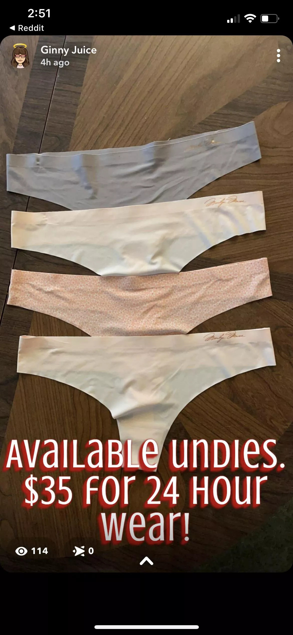 Used thongs! 24 hour wear for $35