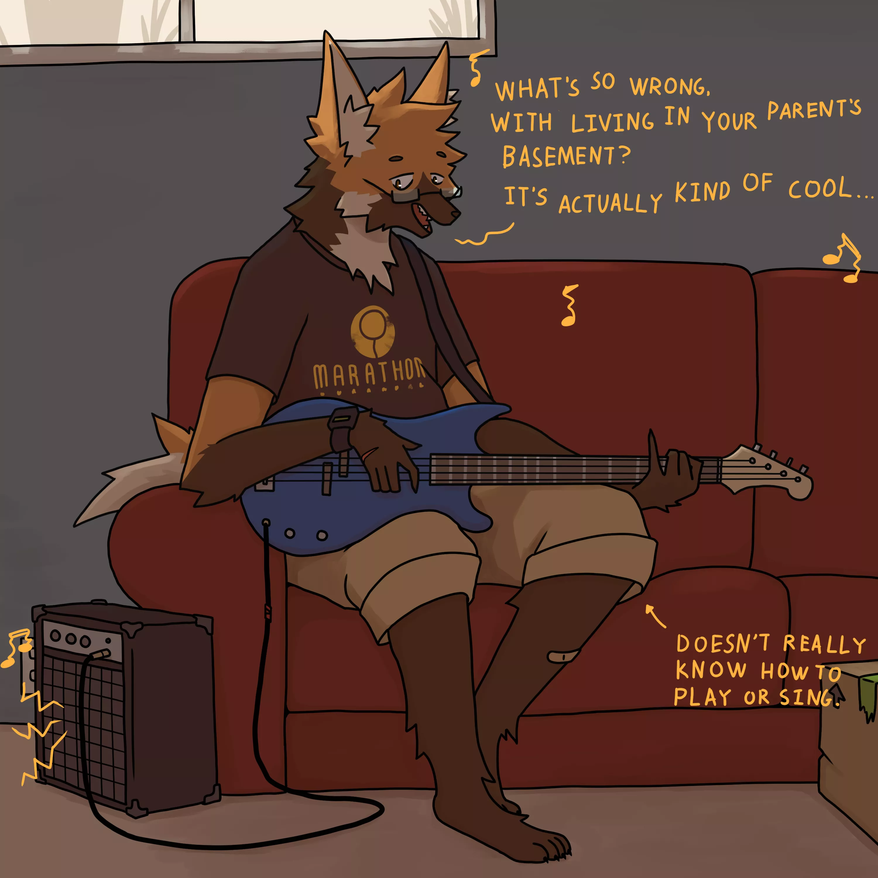 Basement vibes (art by me)