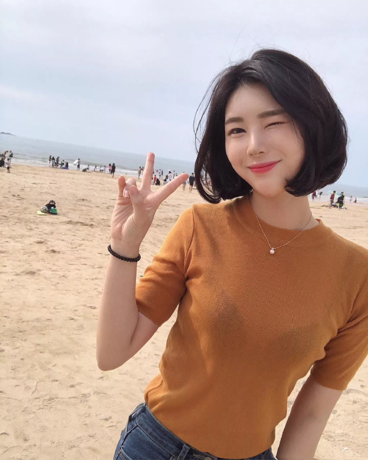 Cute beach asian