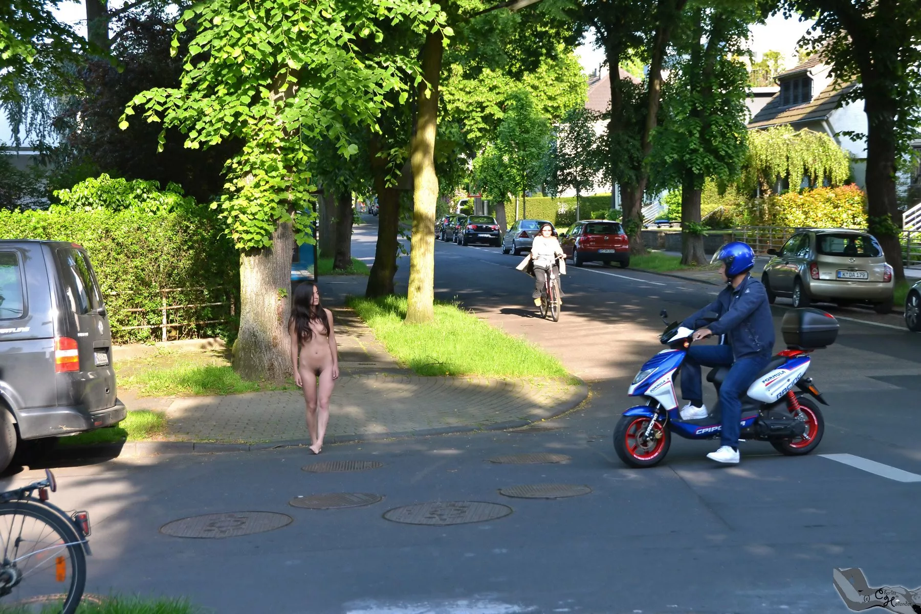 Naked girls always have the right of way