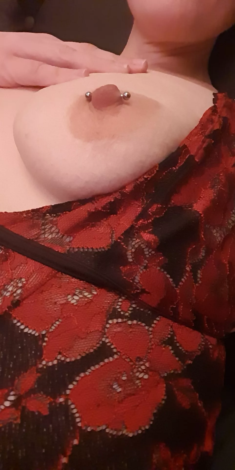 Pierced nipple ready and waiting xx