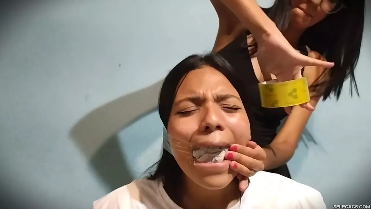 Taping Her Dirty Panties In Her Mouth