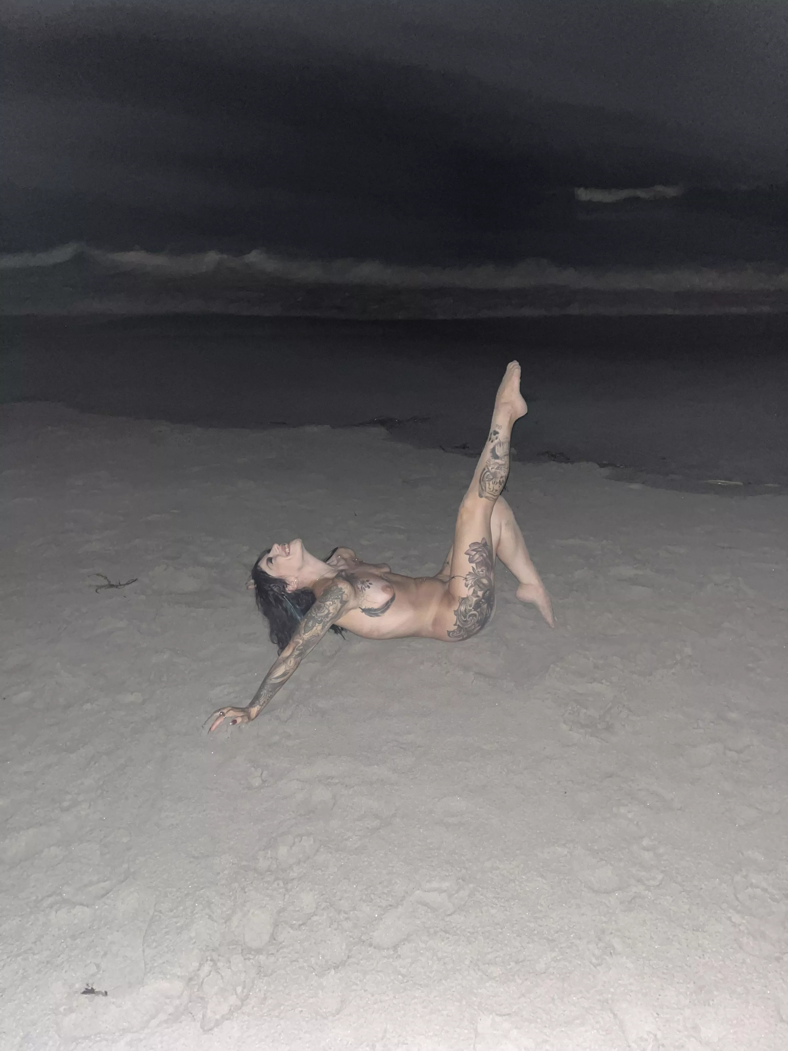 Doing yoga on the beach at night naked is always the best