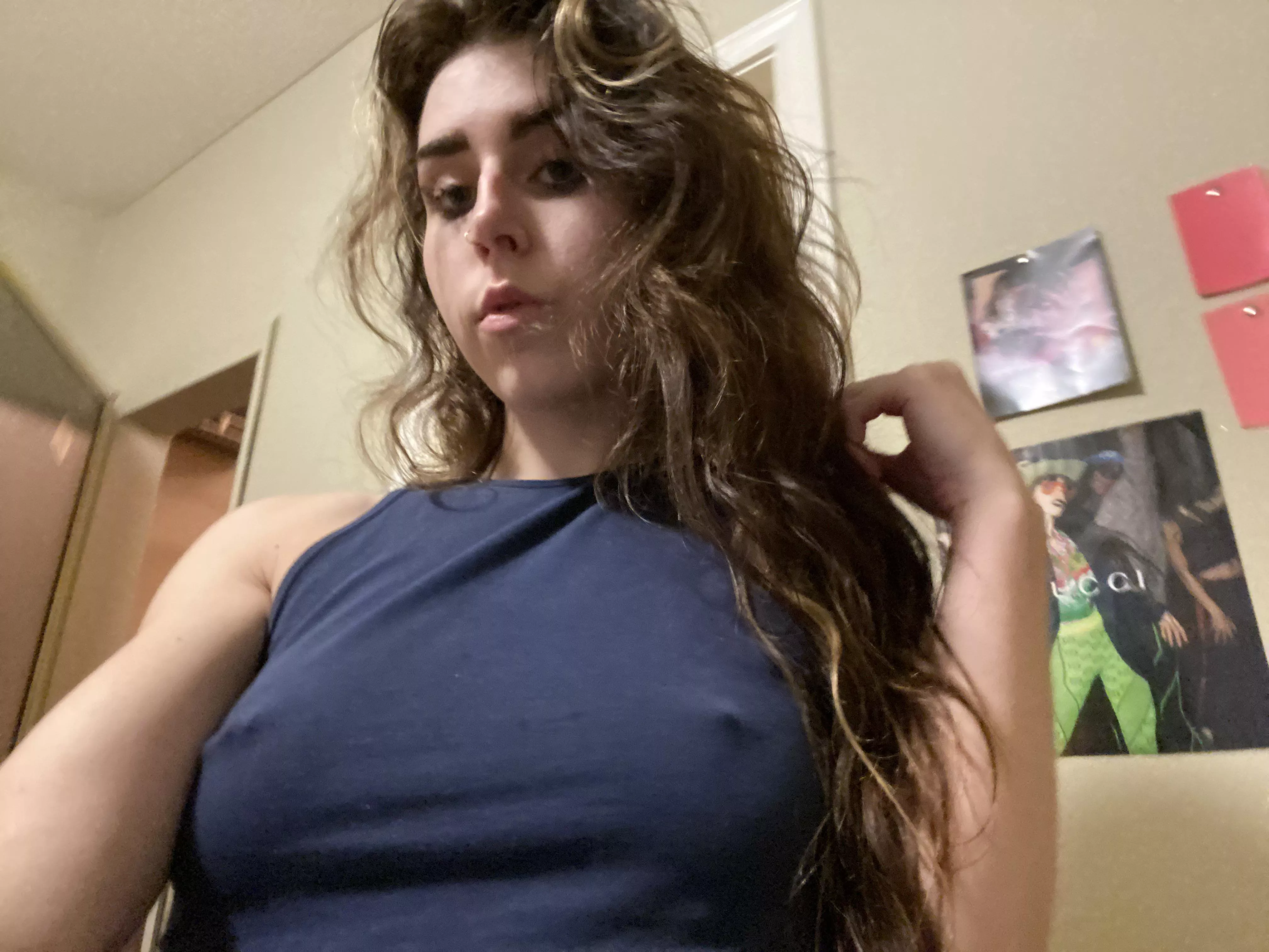 I think this top looks better without a bra. What do you think?