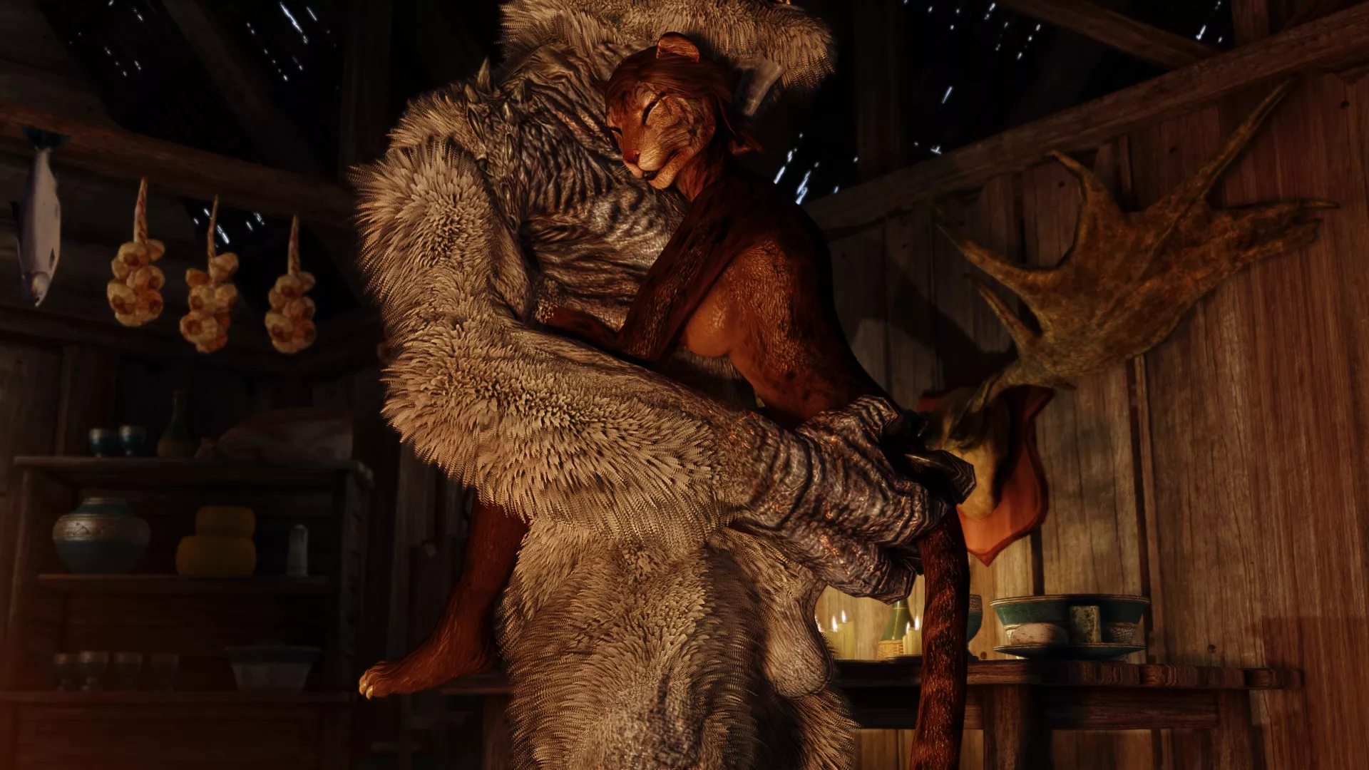 Khajiit and her troll