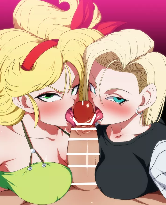 Licked by Launch & Android 18 (Rom_Taku)