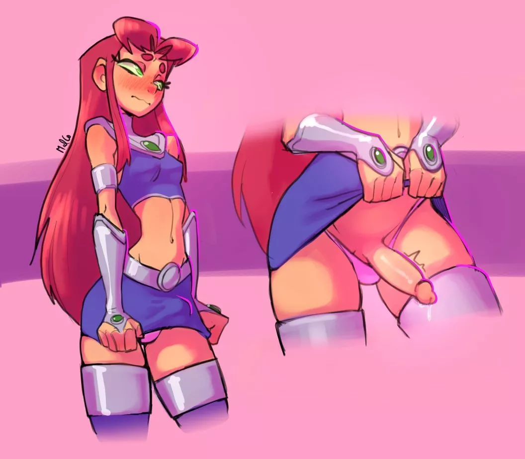 looks like starfire couldn't hide her excitement