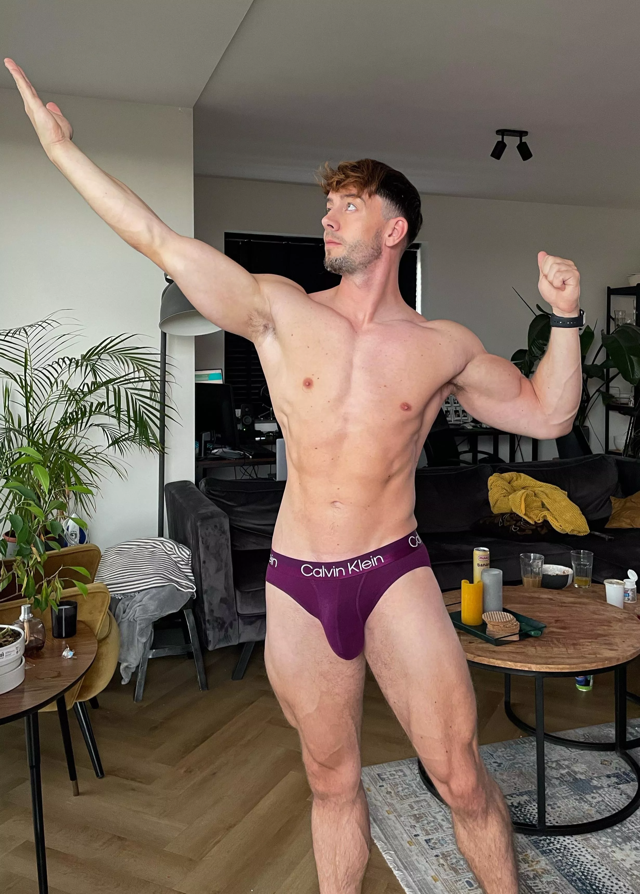 Striking a pose in Bulging Briefs