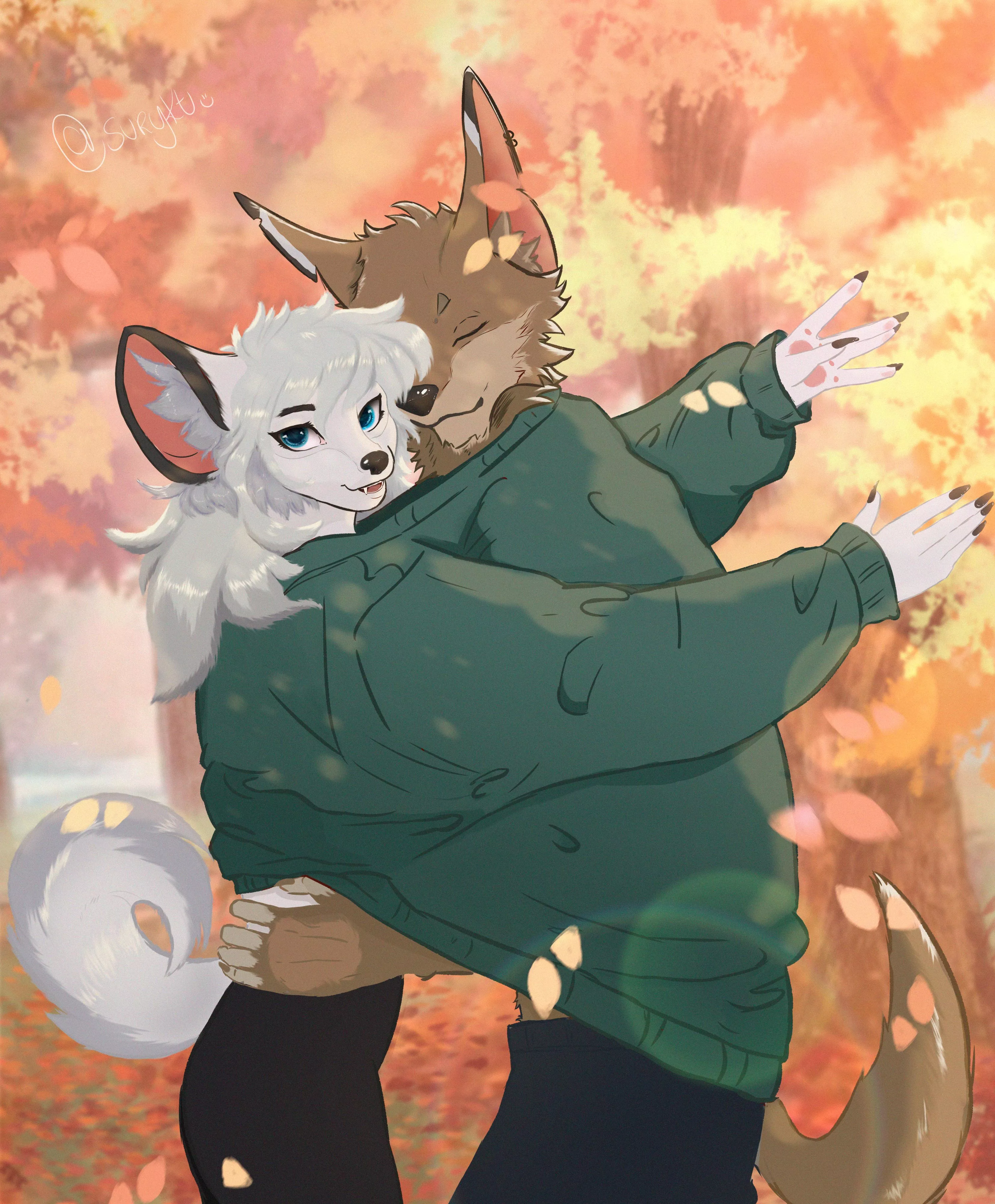 Autumn shows us how beautiful it is to let things go 🧡🍂 Want me to draw your fursona at your favorite station? (art by me)