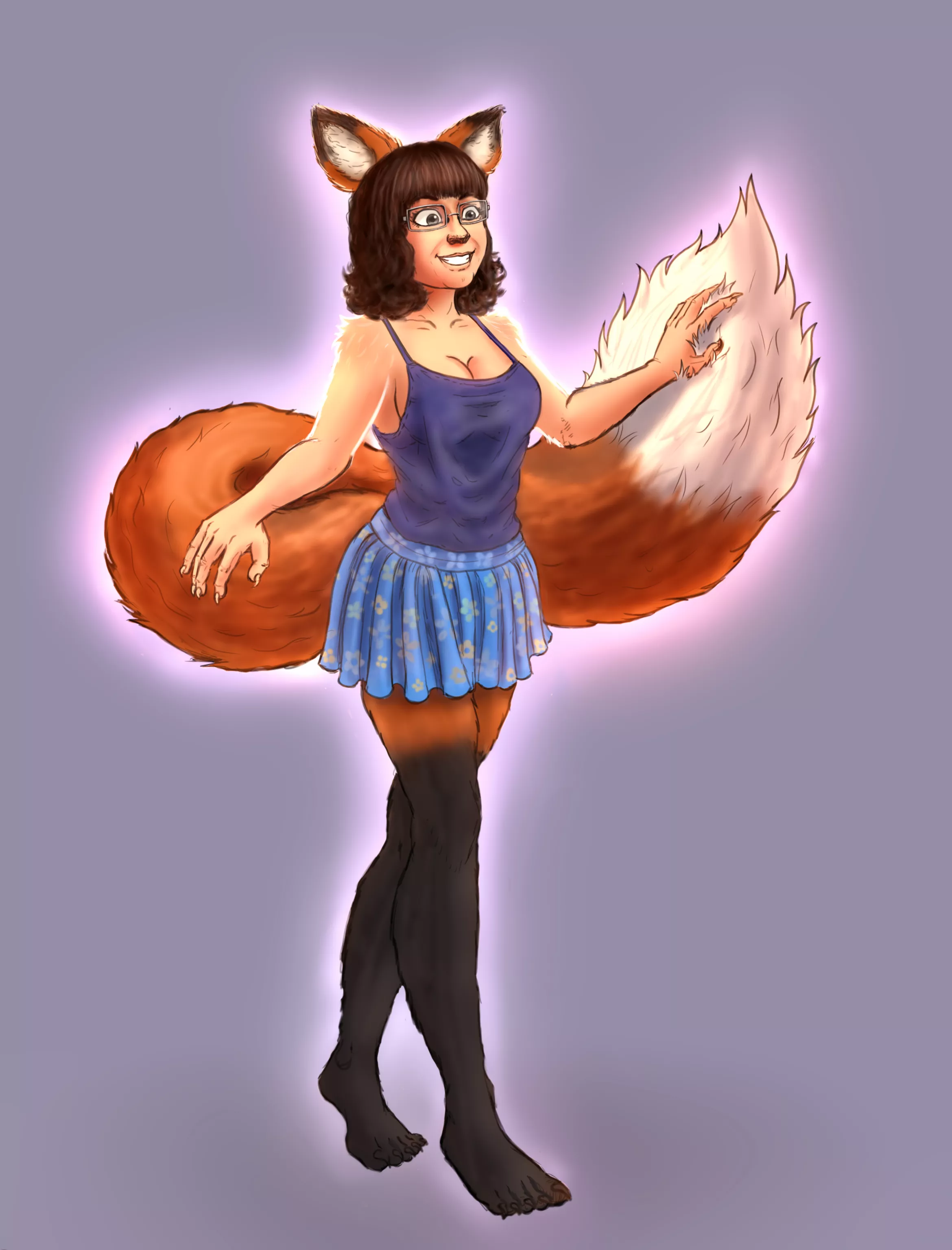 Have you ever imagined yourself literally becoming your fursona? This is exactly what is happening in this commission I made for the user (u/Sarahvixen7447)