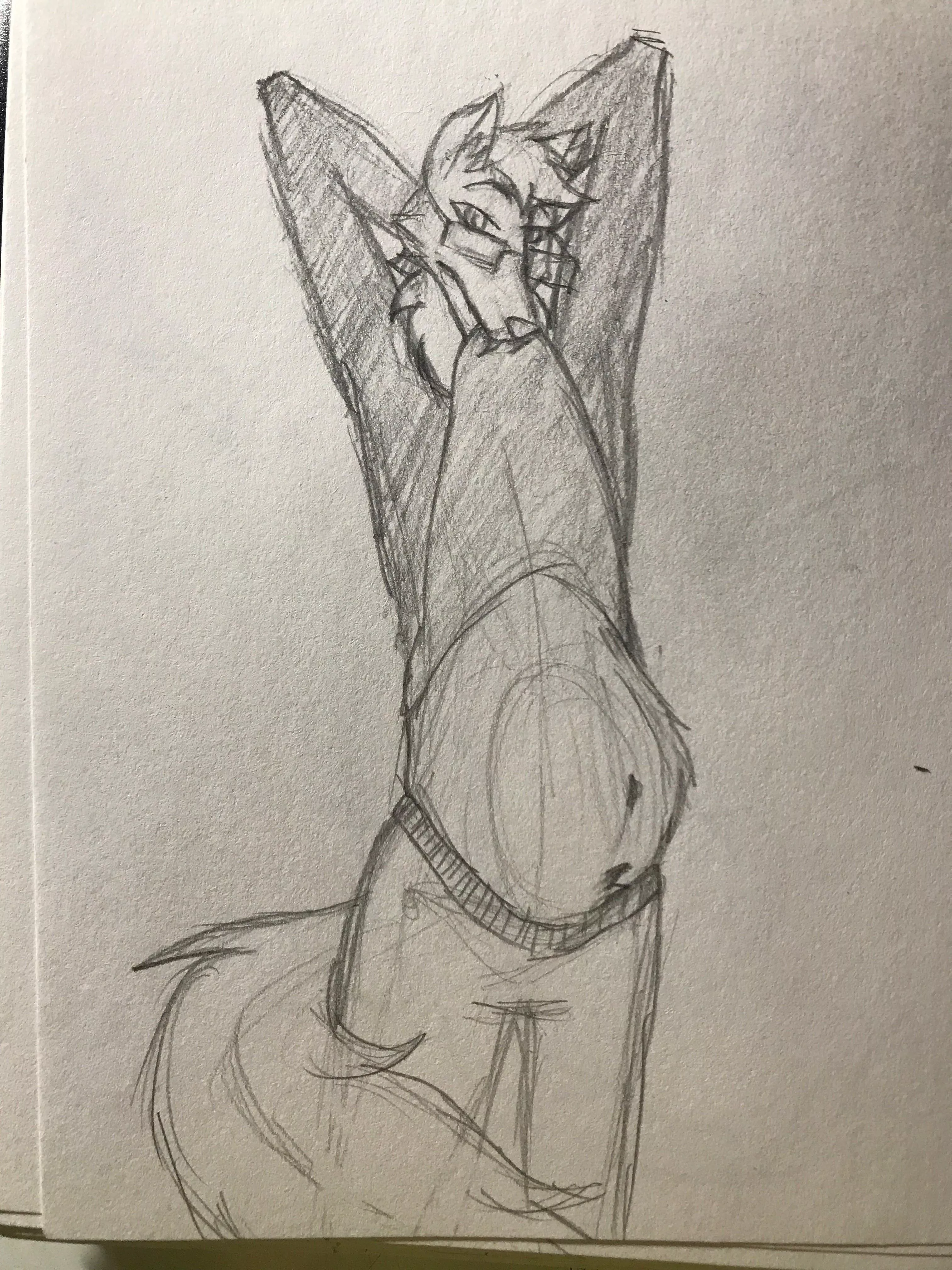 {Image} Filled wolf making a stretch [OC]