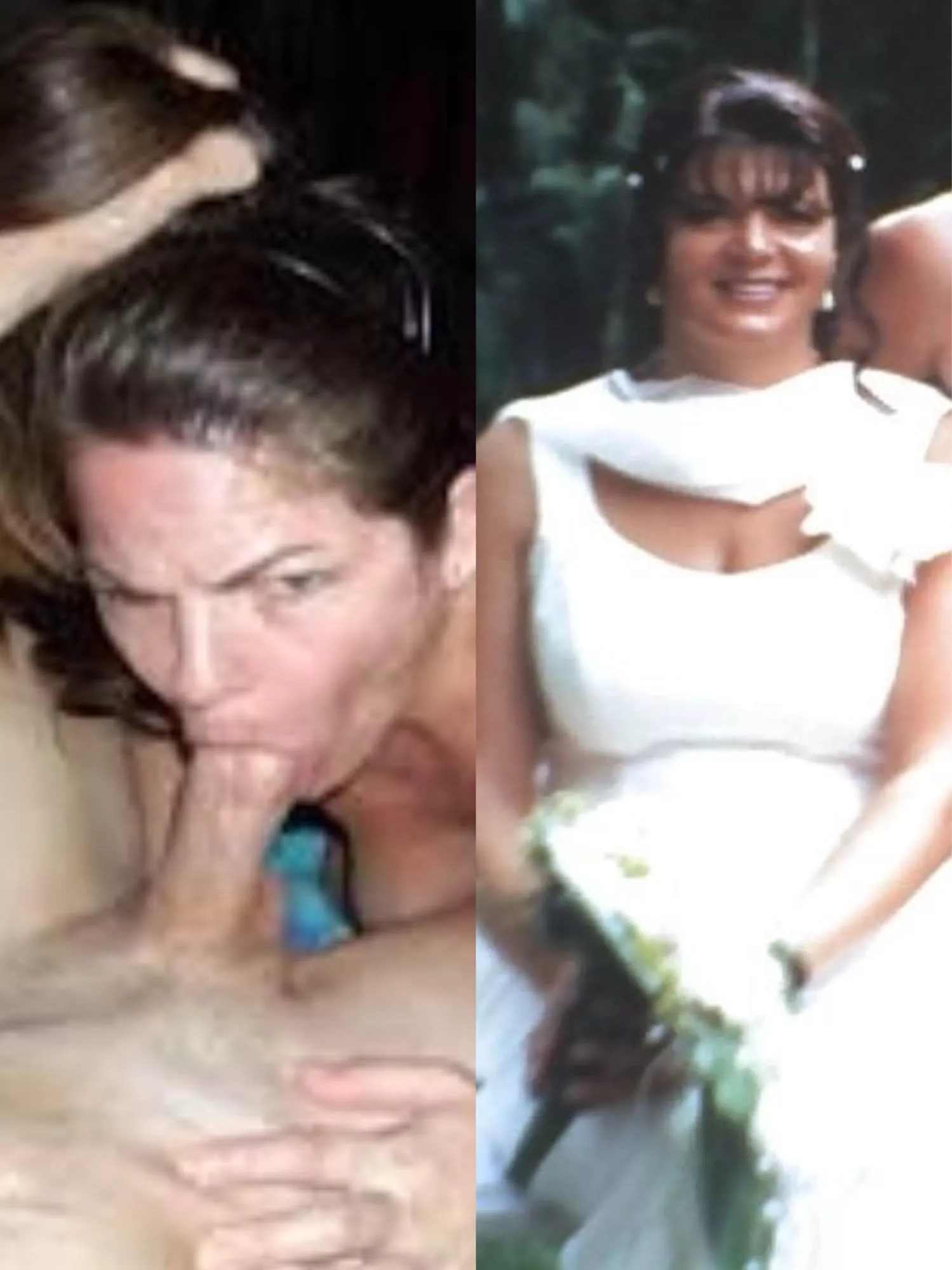 Bride sucking before wedding