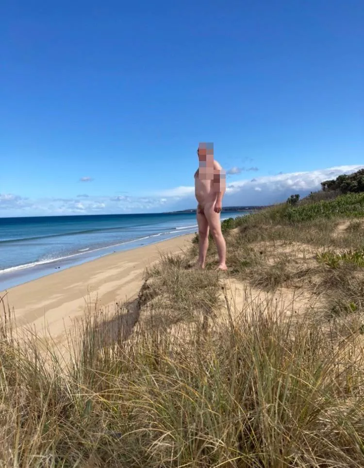 Checking out the nude beach