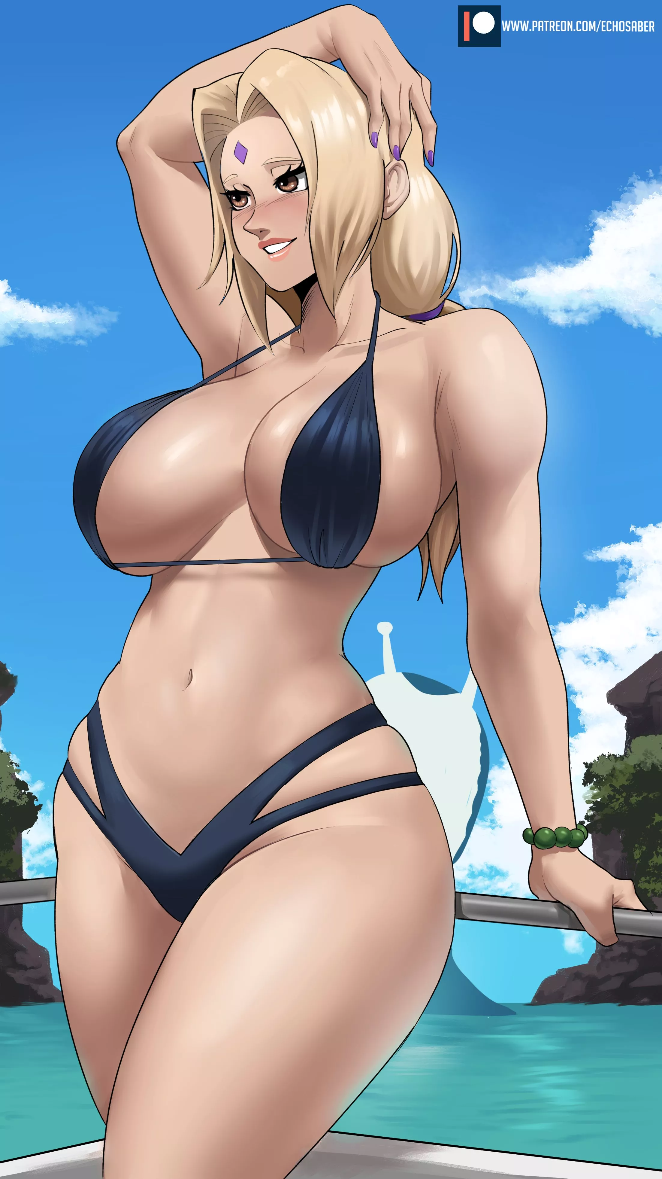 Tsunade Shows Off Her Swimsuit