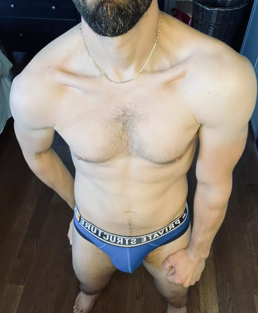 Blue brief bulge 💙